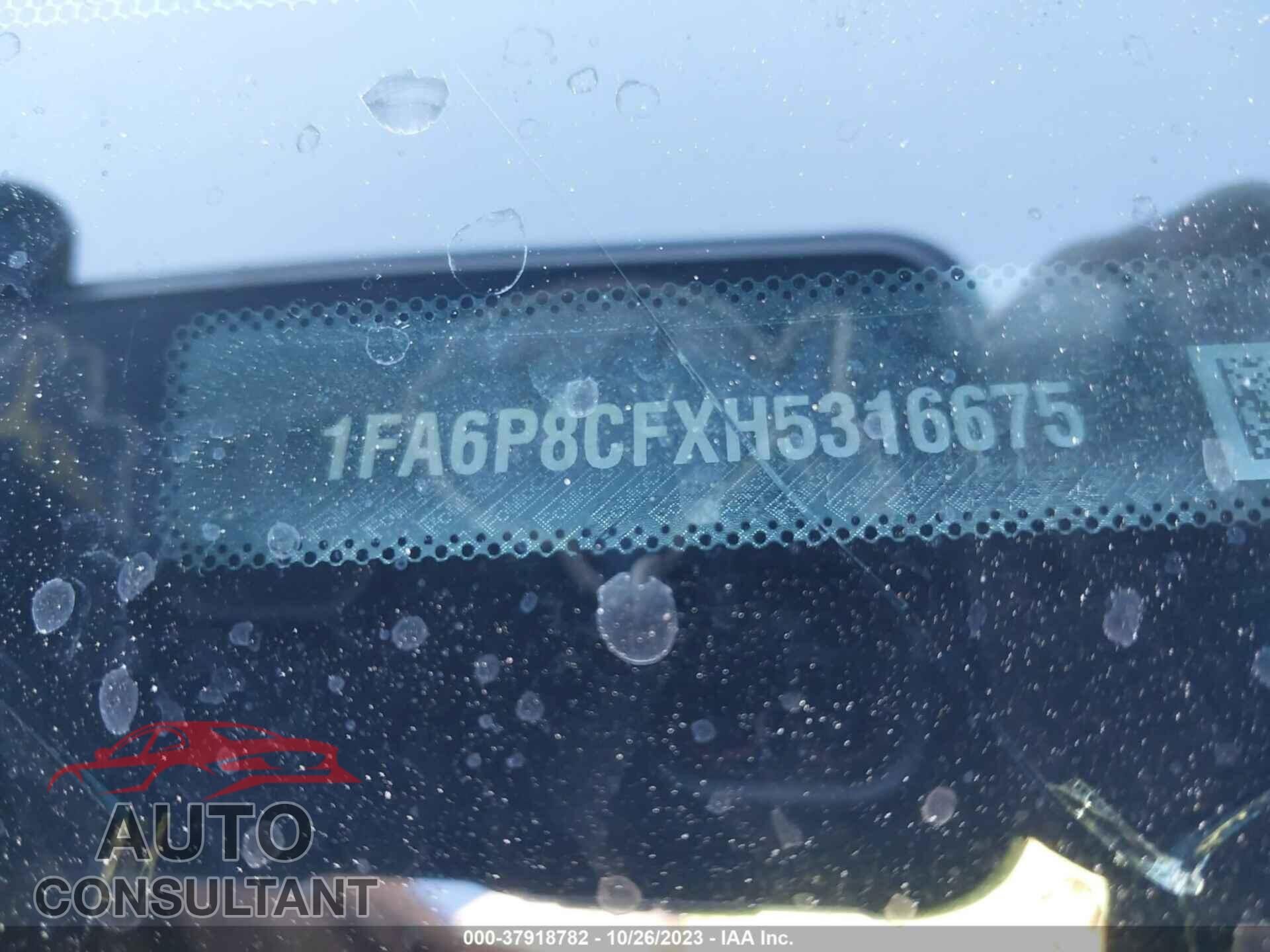 FORD MUSTANG 2017 - 1FA6P8CFXH5316675
