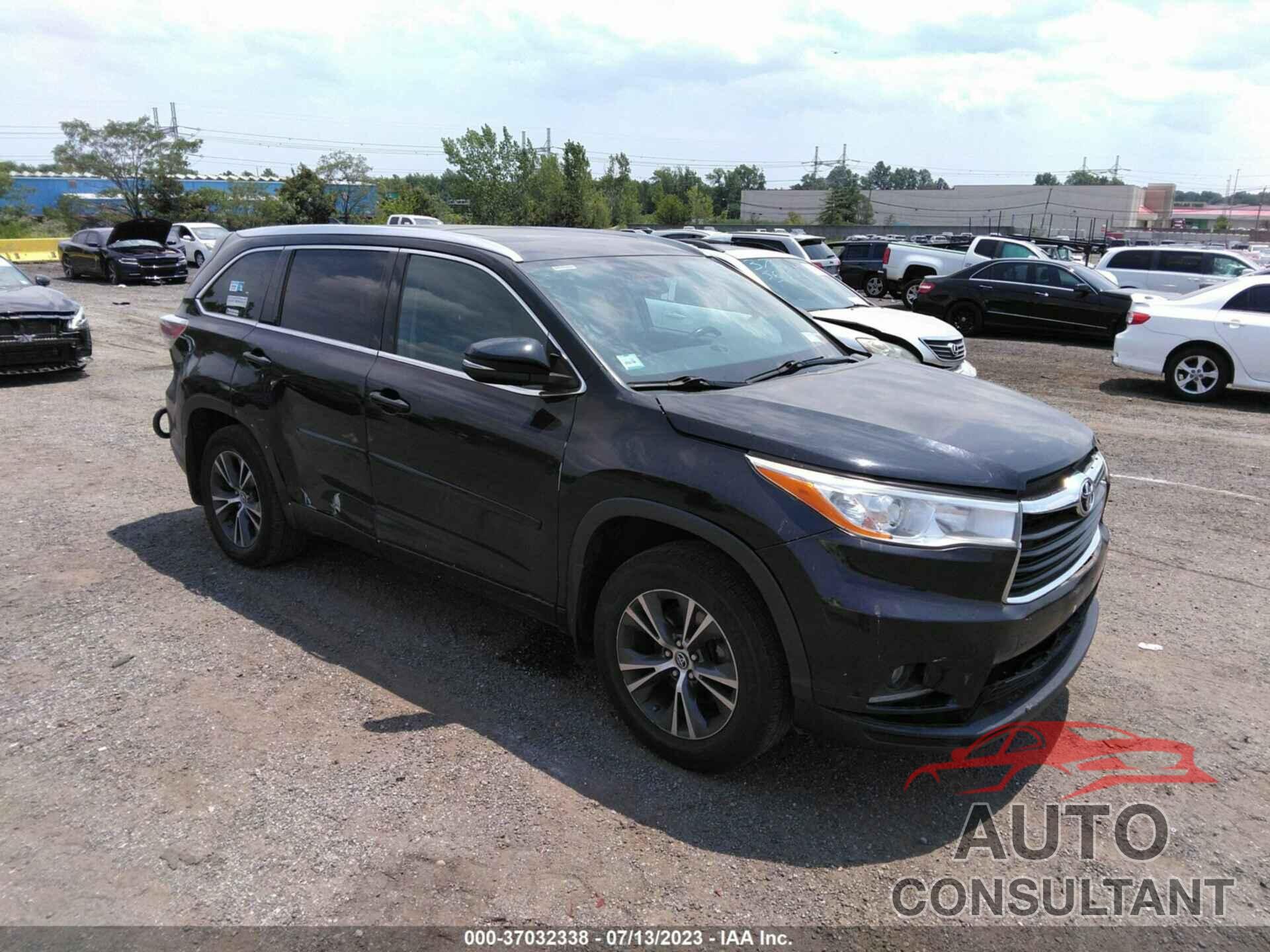TOYOTA HIGHLANDER 2016 - 5TDJKRFH9GS331246