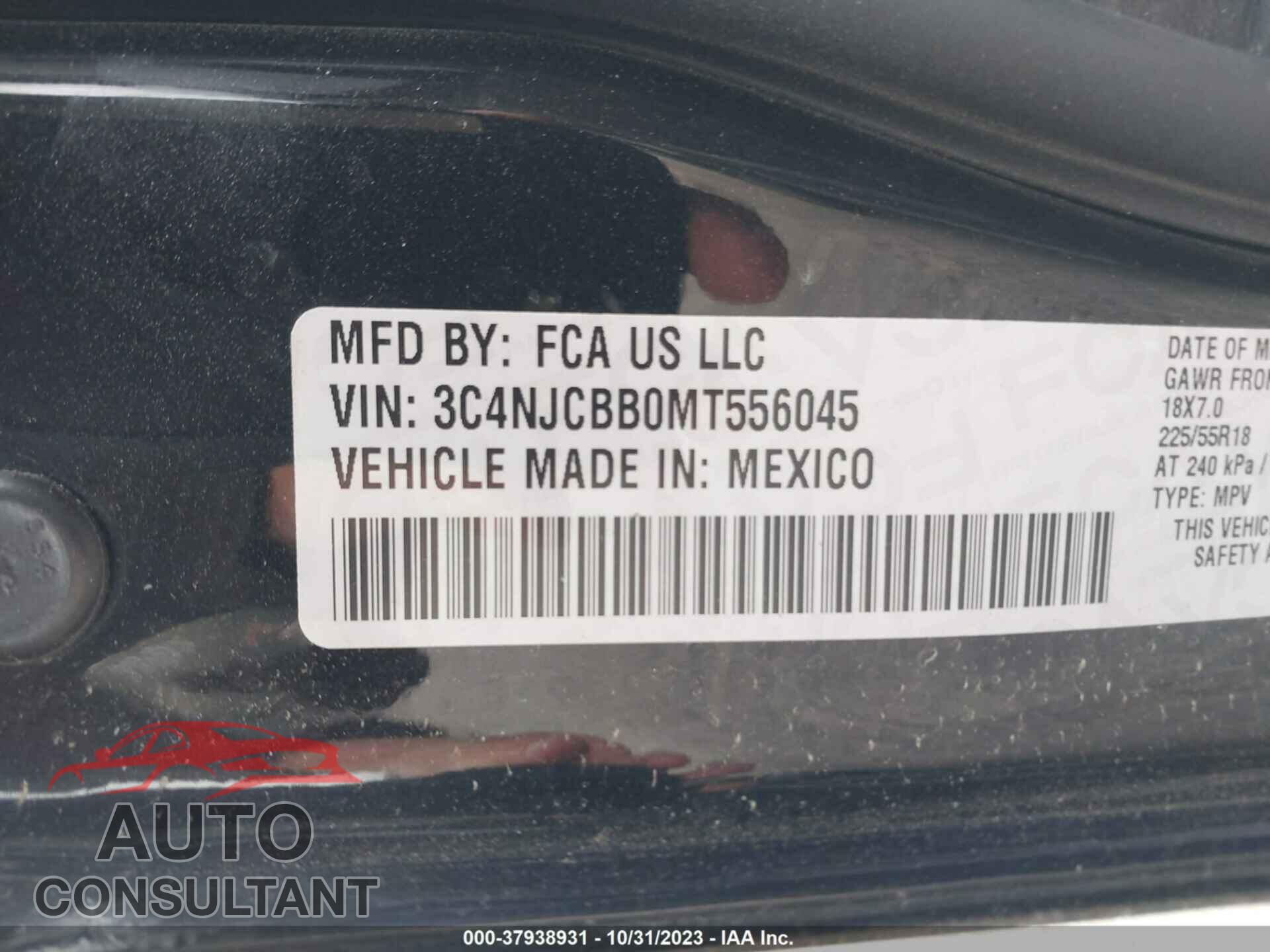 JEEP COMPASS 2021 - 3C4NJCBB0MT556045