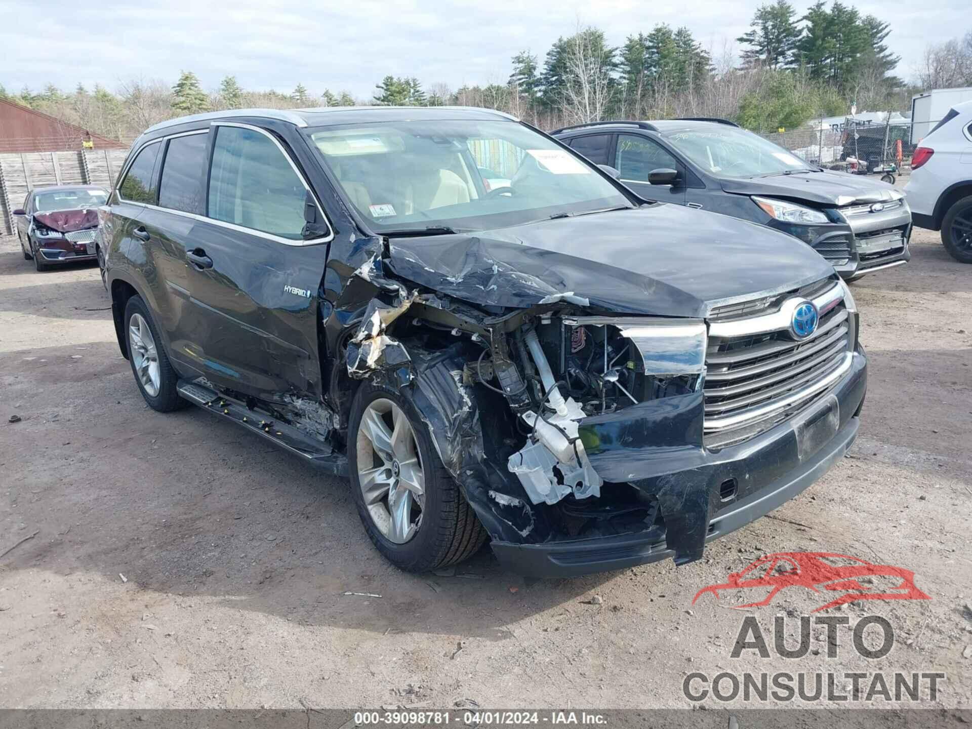TOYOTA HIGHLANDER HYBRID 2016 - 5TDDCRFHXGS018412
