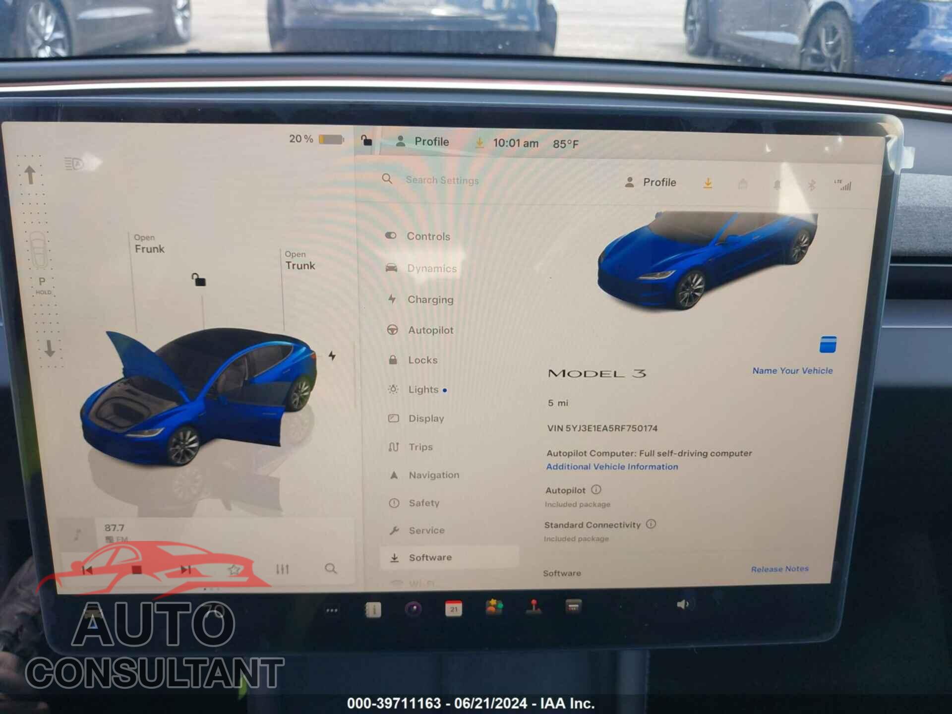TESLA MODEL 3 2024 - 5YJ3E1EA5RF750174