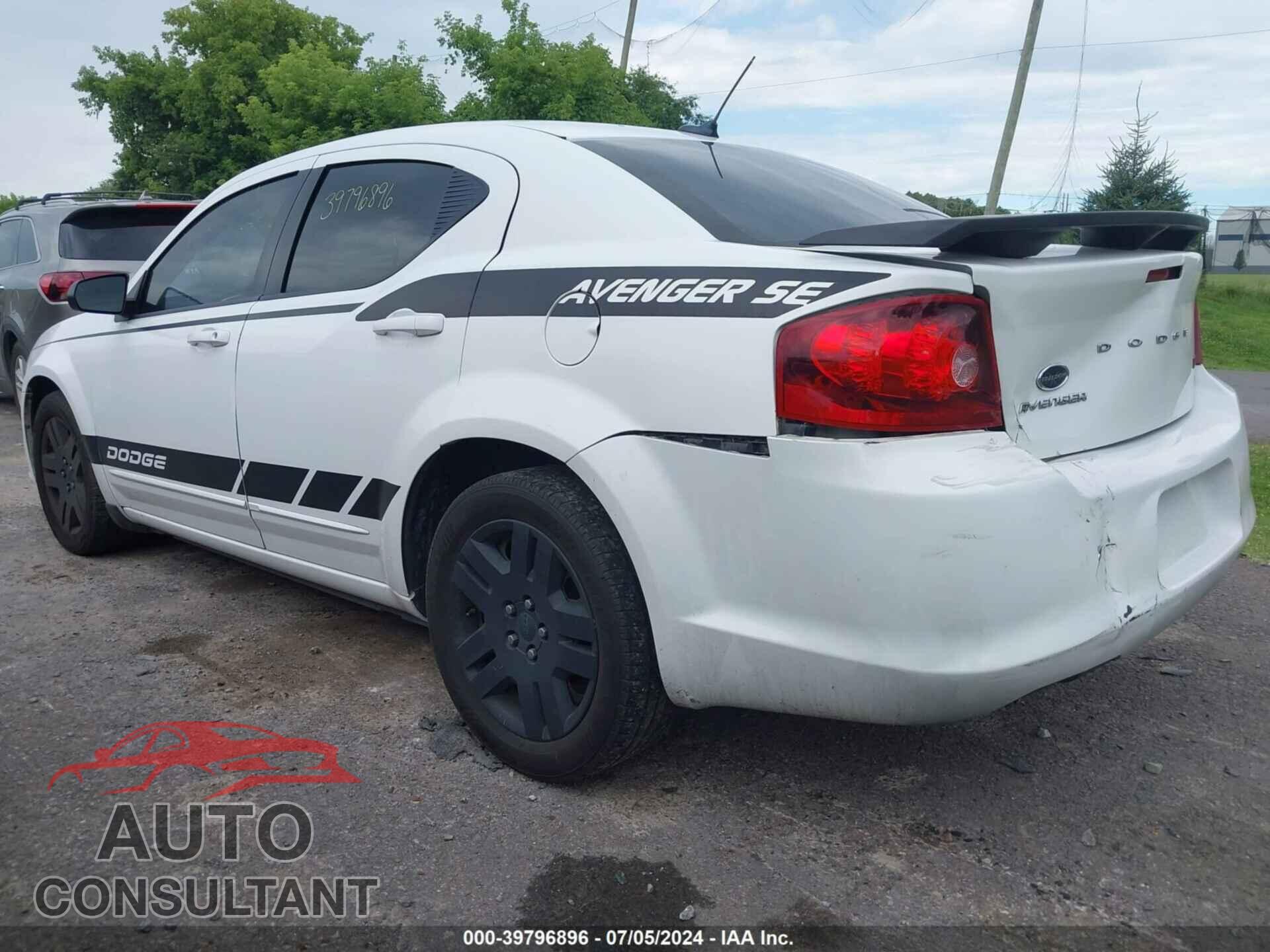 DODGE AVENGER 2012 - 1C3CDZAG4CN309256