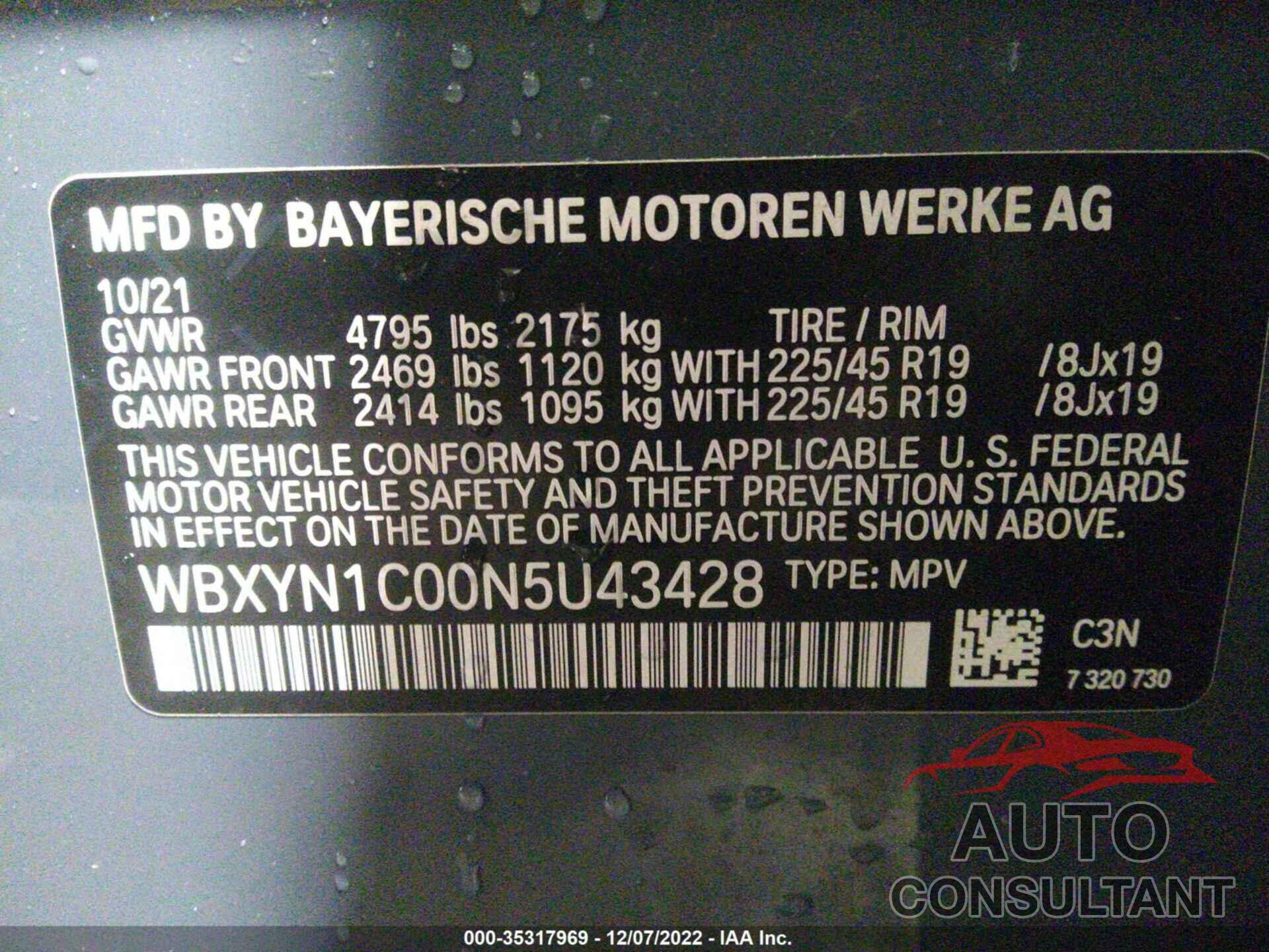 BMW X2 2022 - WBXYN1C00N5U43428