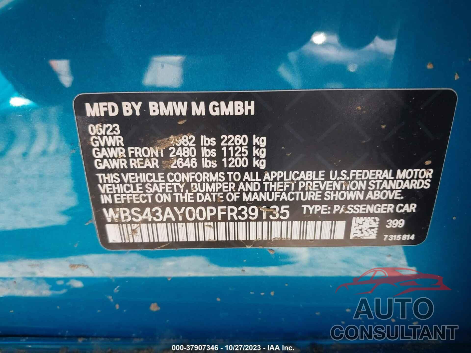 BMW M3 2023 - WBS43AY00PFR39135