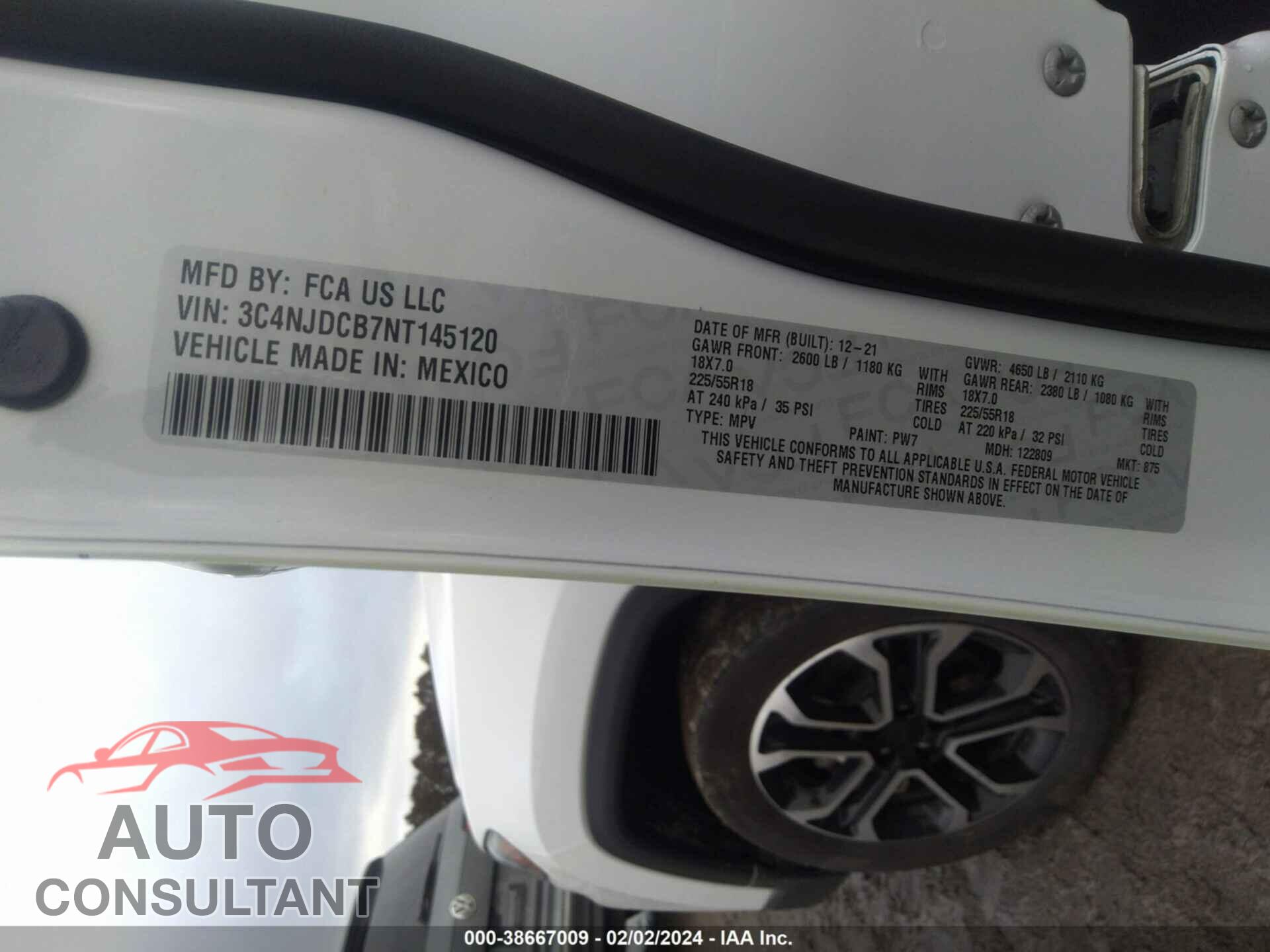 JEEP COMPASS 2022 - 3C4NJDCB7NT145120