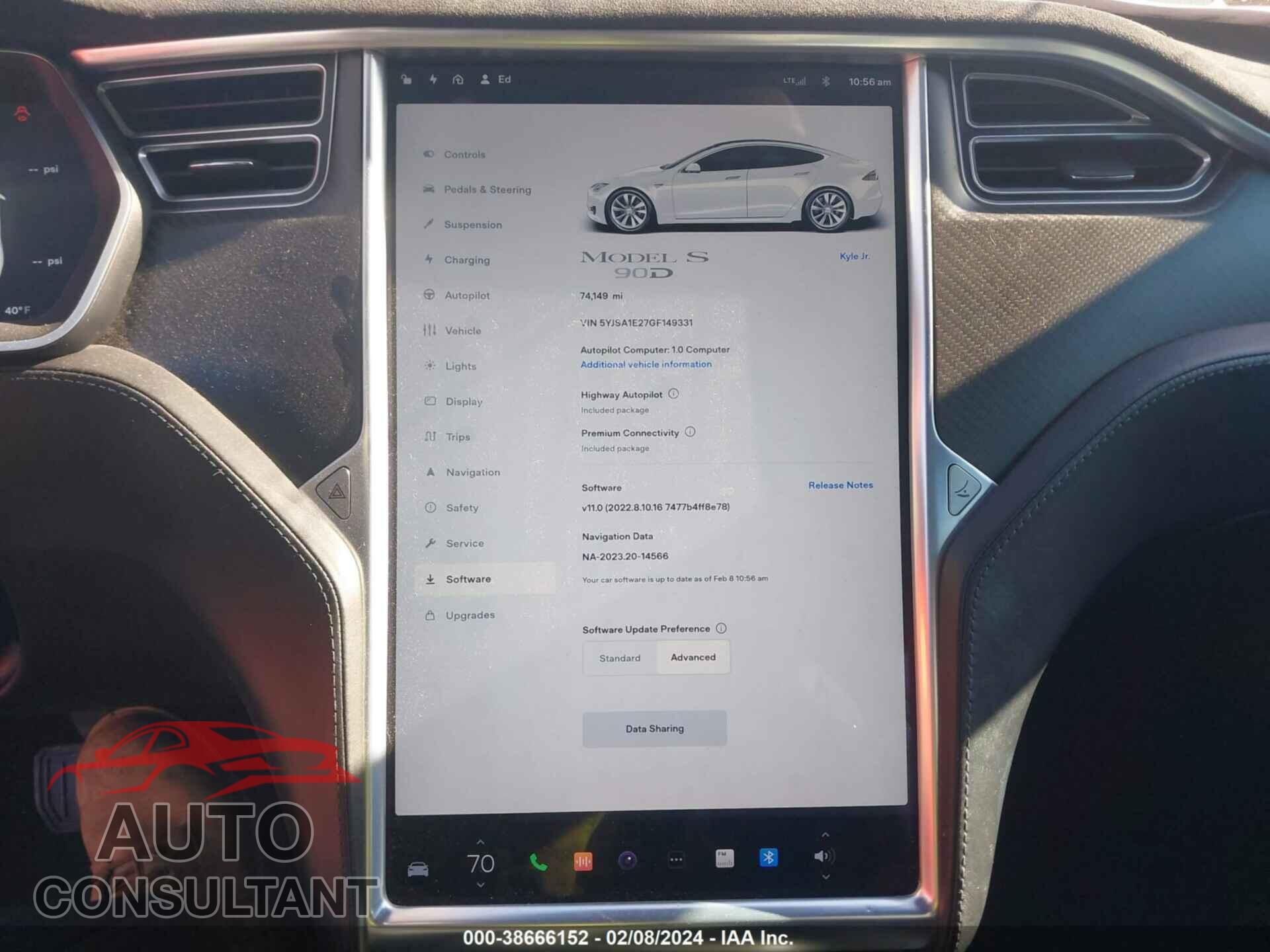 TESLA MODEL S 2016 - 5YJSA1E27GF149331
