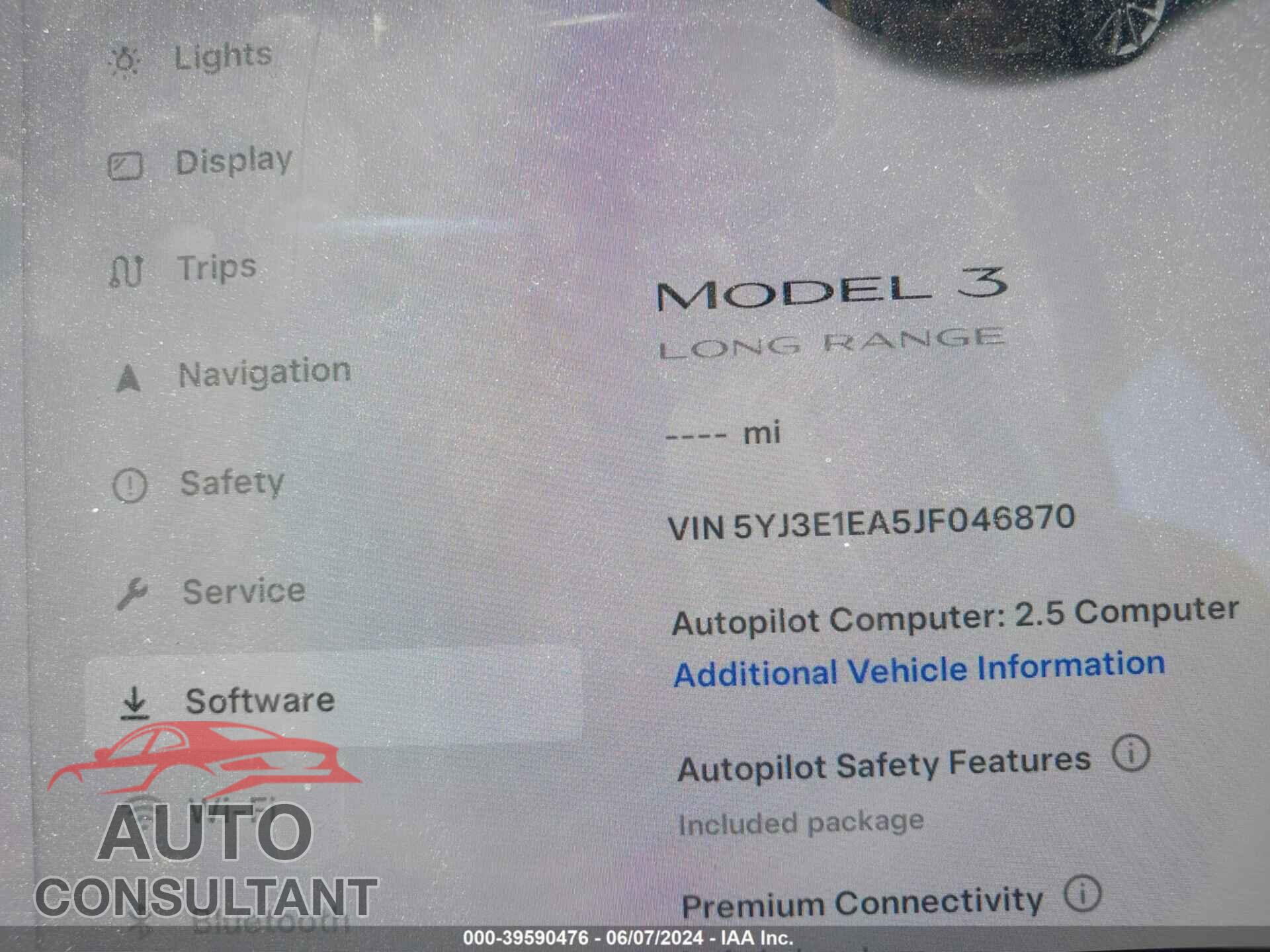 TESLA MODEL 3 2018 - 5YJ3E1EA5JF046870