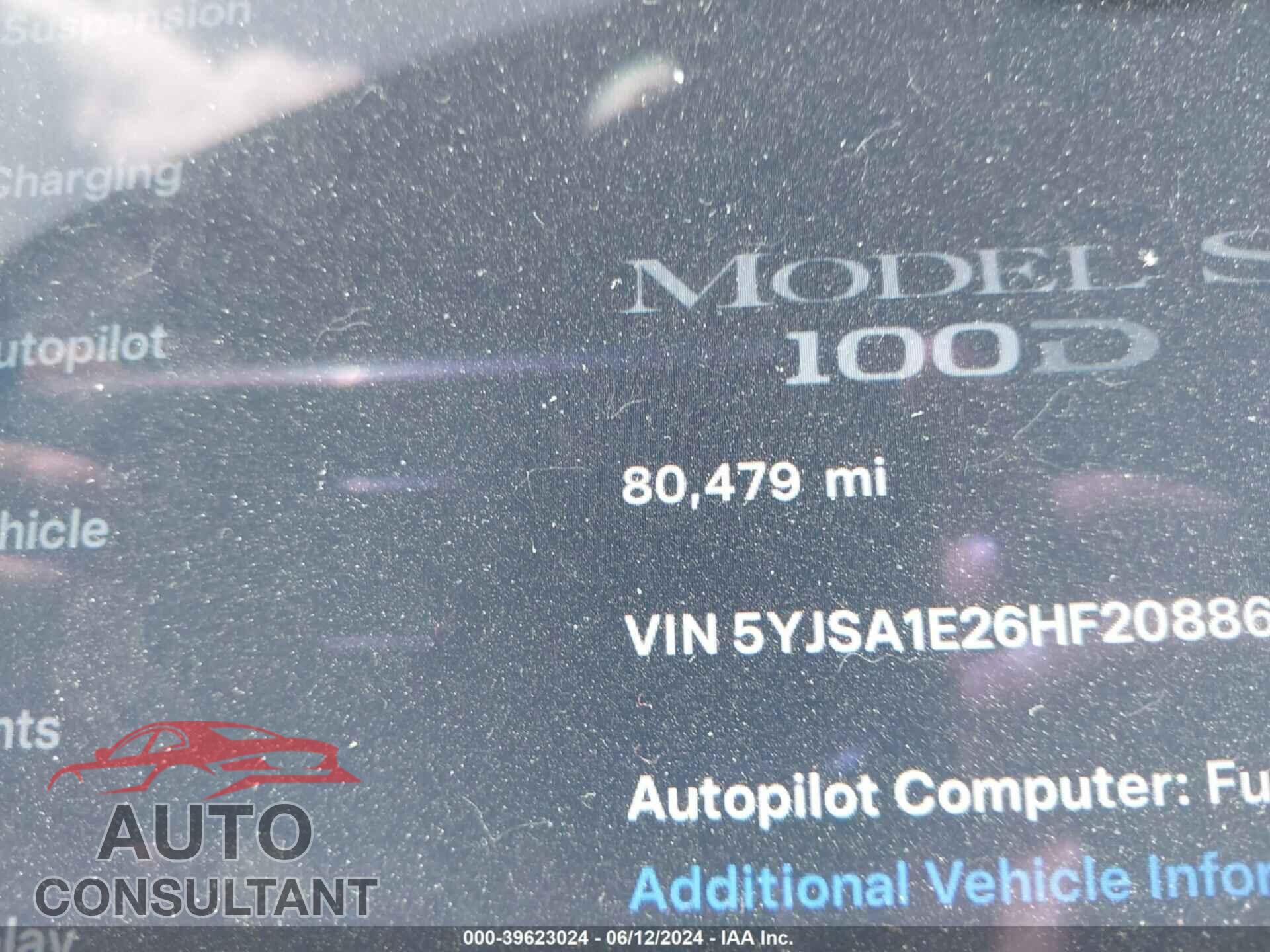 TESLA MODEL S 2017 - 5YJSA1E26HF208869
