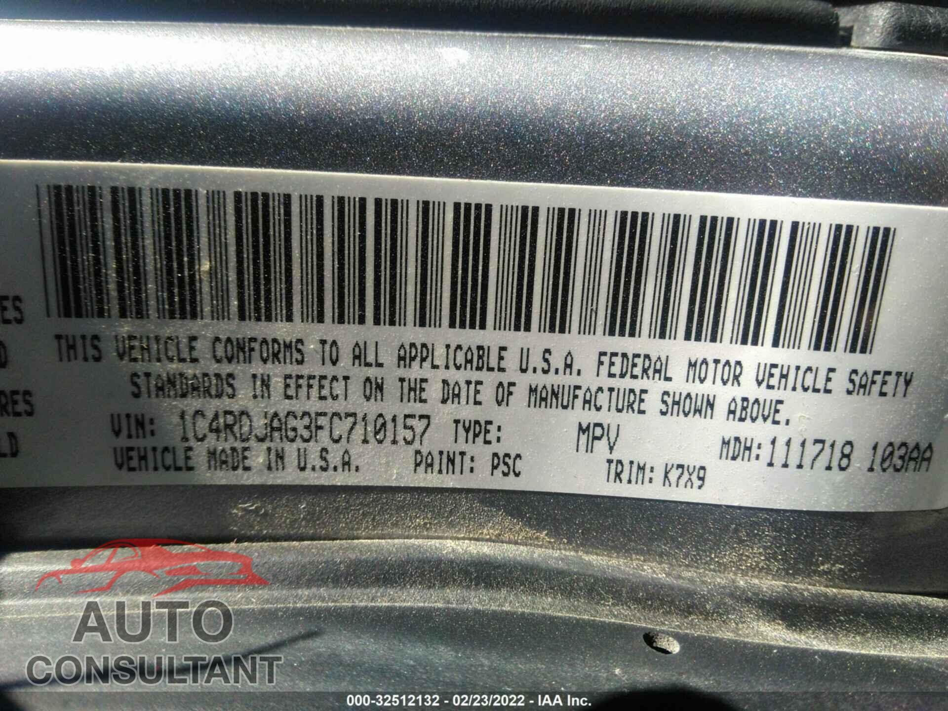 DODGE DURANGO 2015 - 1C6HJTFG0ML554589