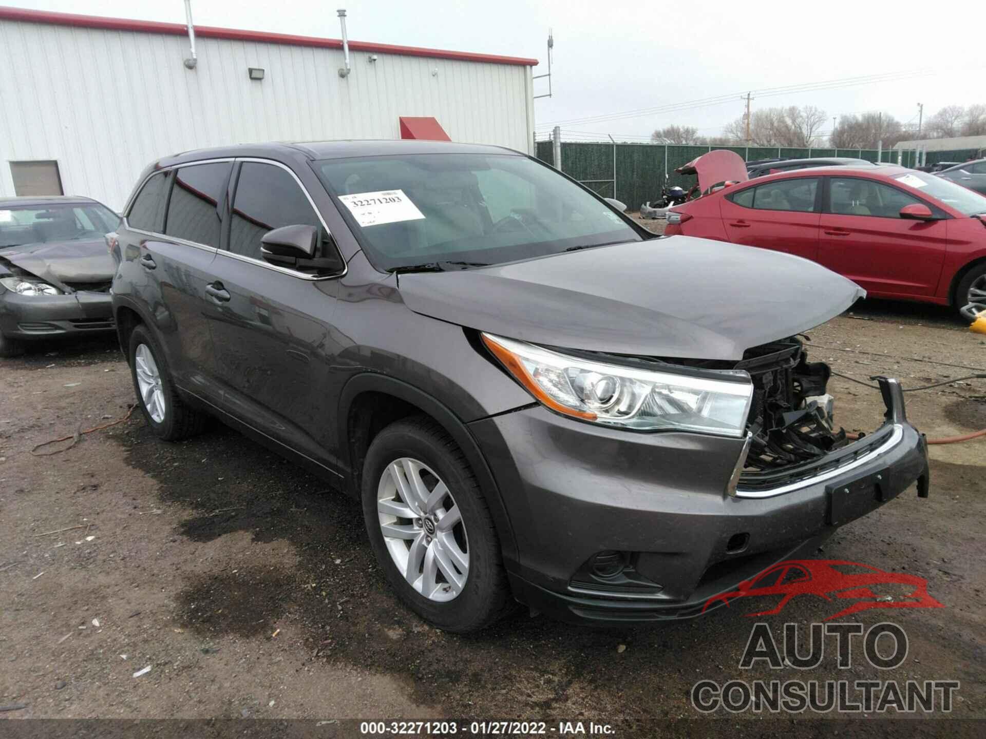 TOYOTA HIGHLANDER 2016 - 5TDZKRFH9GS166575