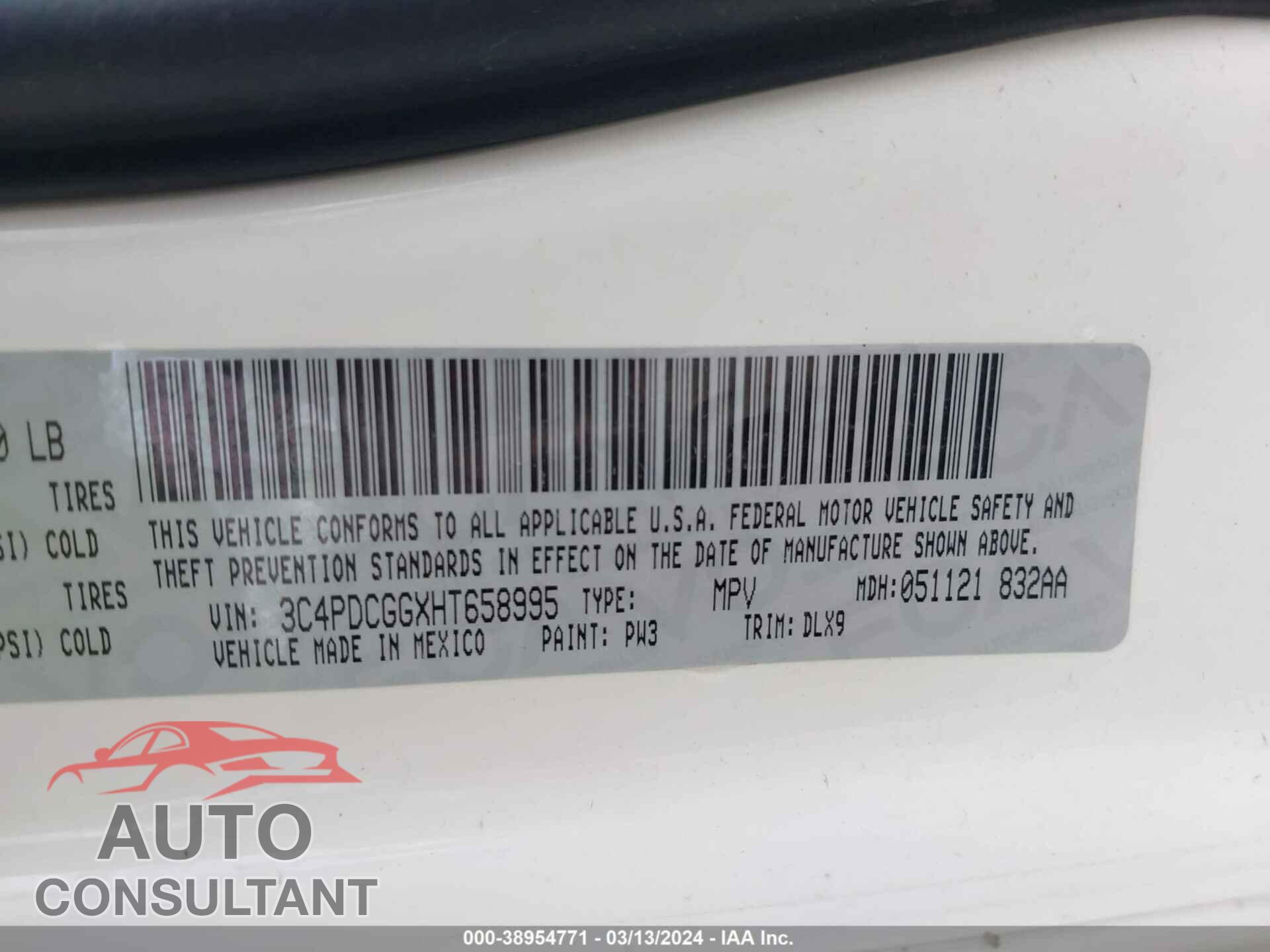 DODGE JOURNEY 2017 - 3C4PDCGGXHT658995