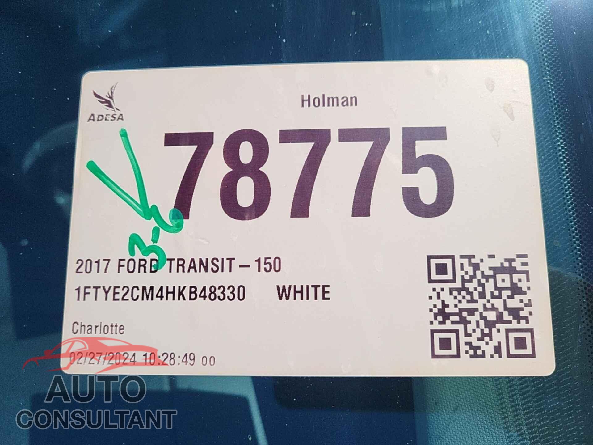 FORD TRANSIT 2017 - 1FTYE2CM4HKB48330