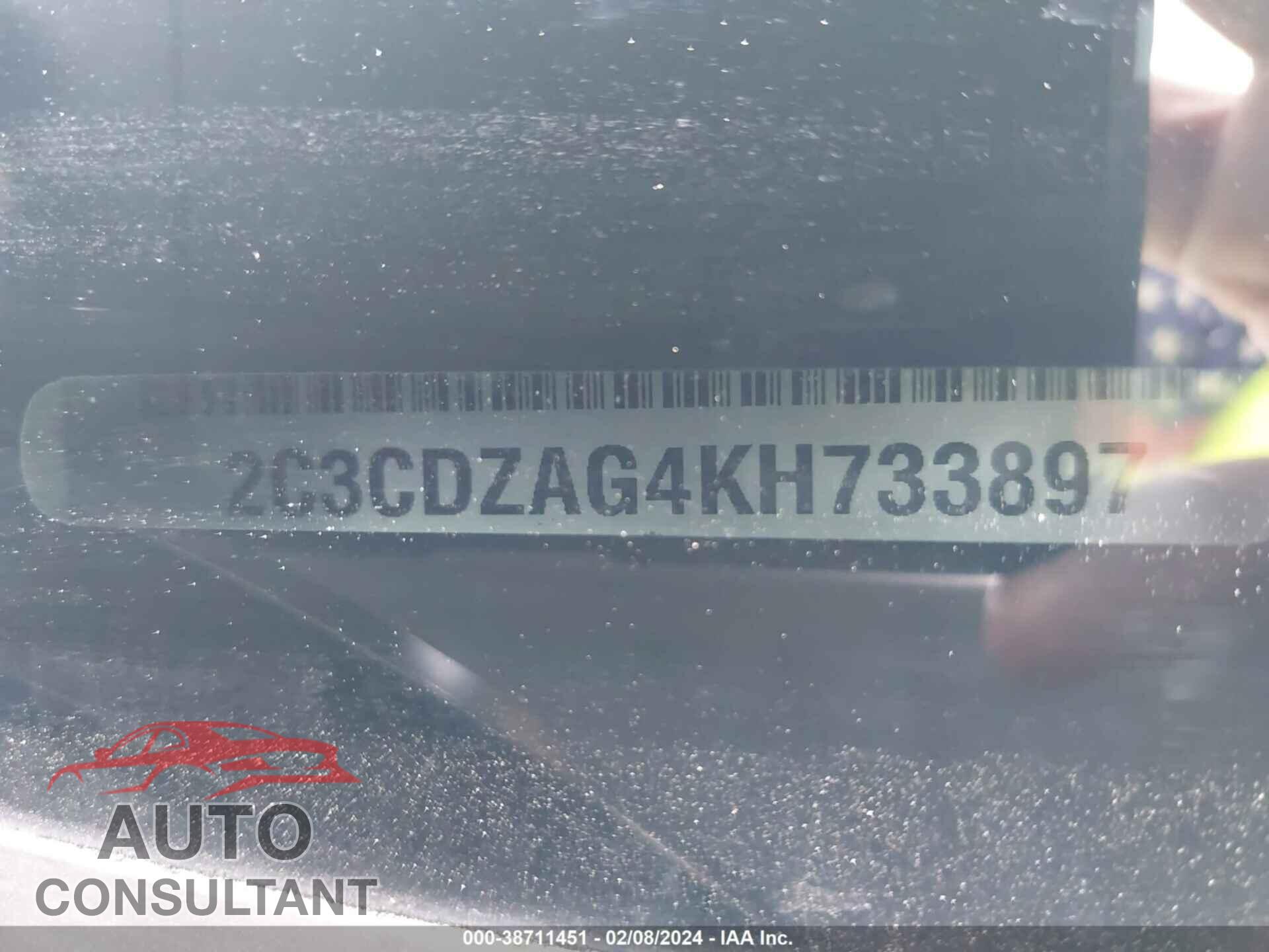 DODGE CHALLENGER 2019 - 2C3CDZAG4KH733897
