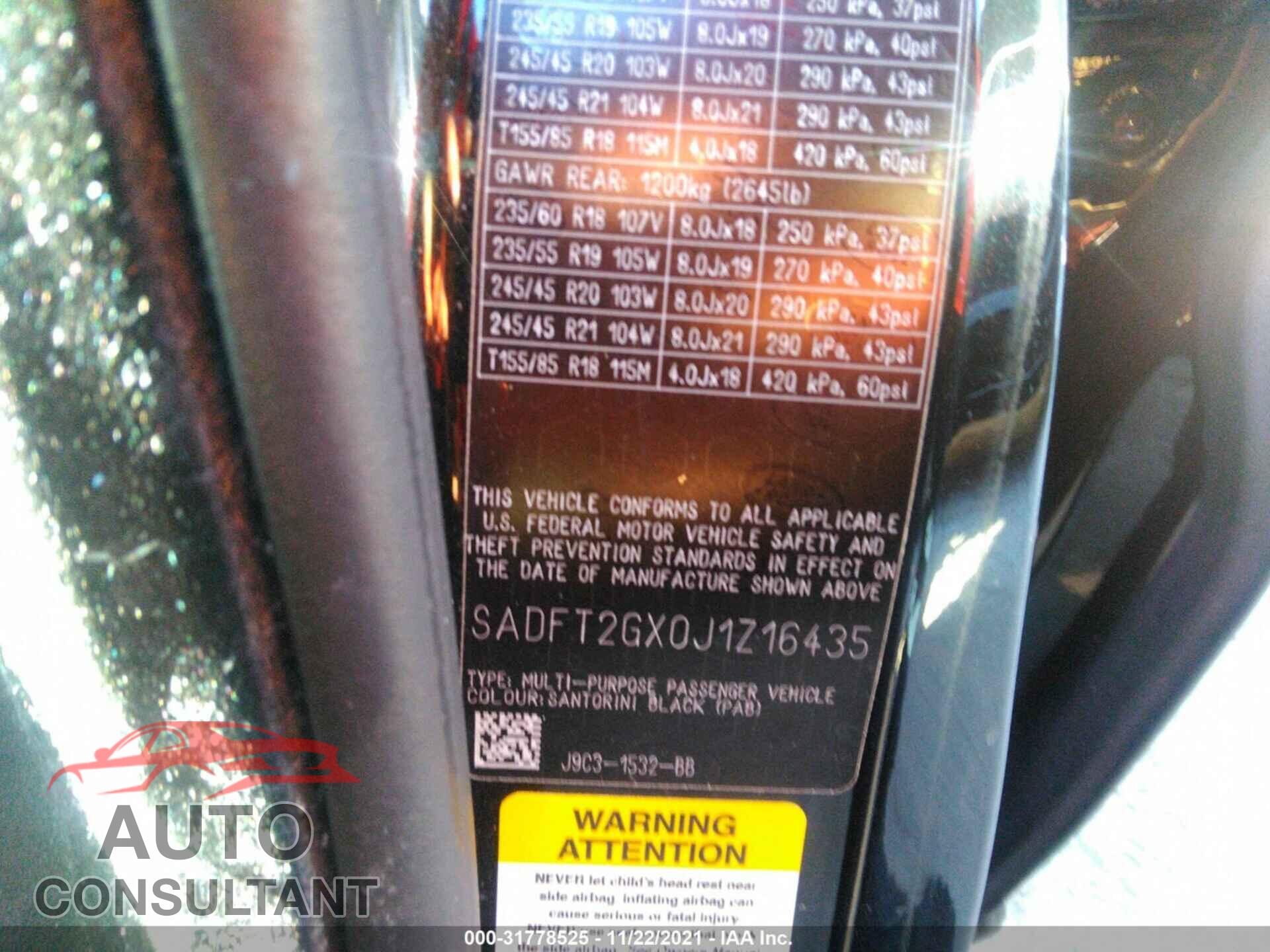 JAGUAR E-PACE 2018 - SADFT2GX0J1Z16435