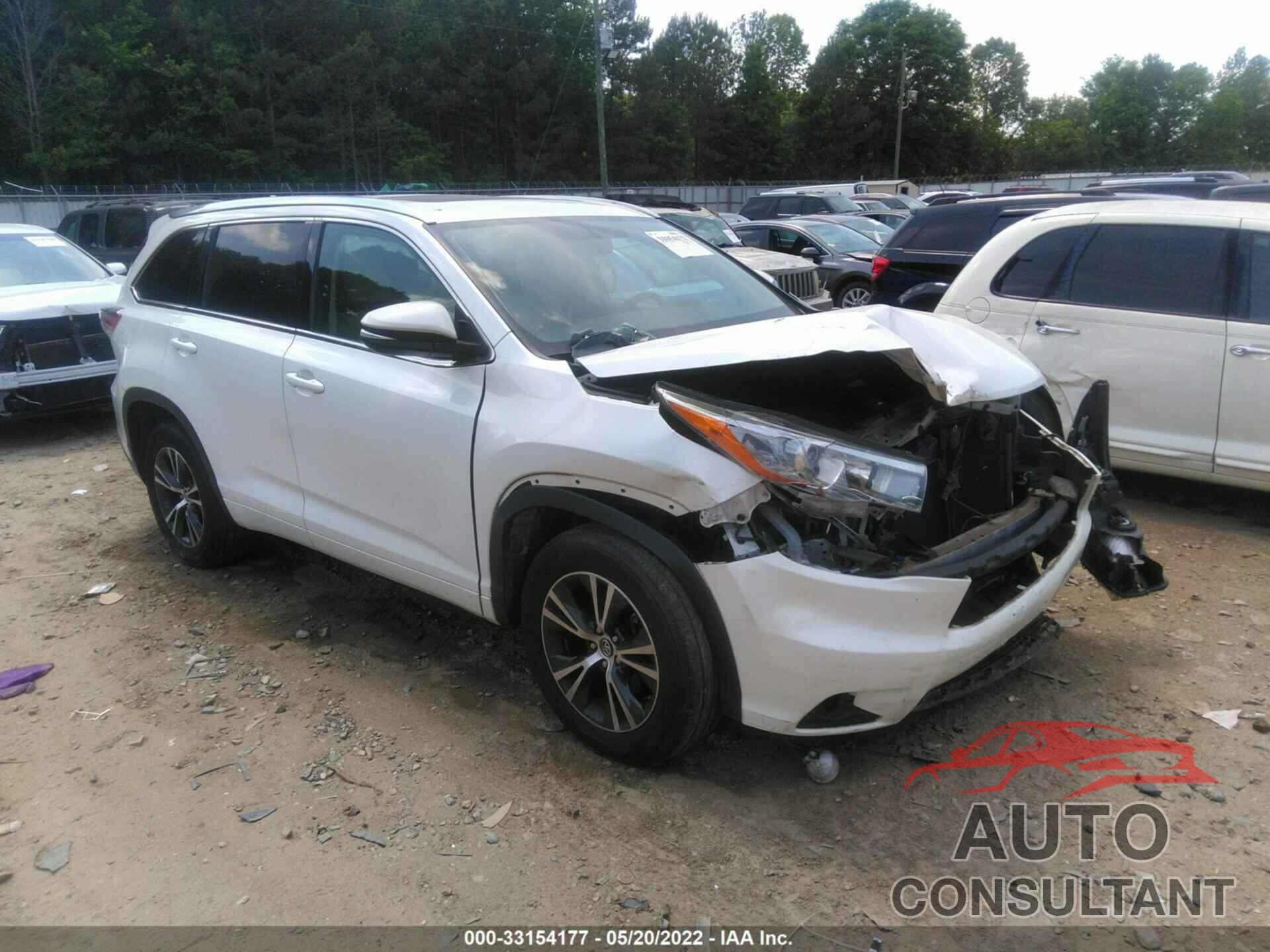 TOYOTA HIGHLANDER 2016 - 5TDKKRFHXGS163265