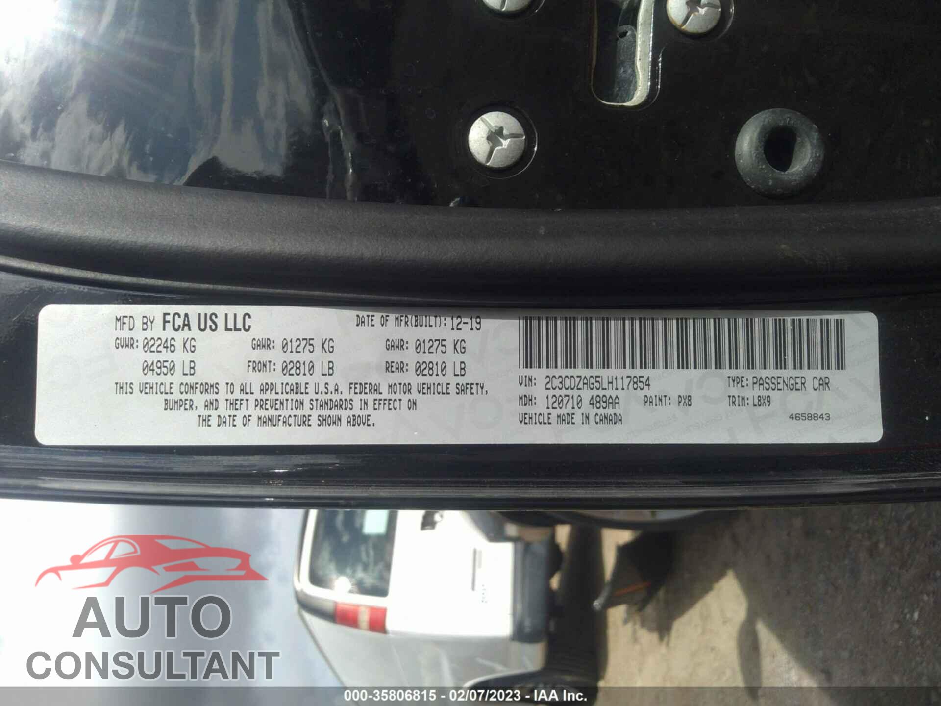 DODGE CHALLENGER 2020 - 2C3CDZAG5LH117854