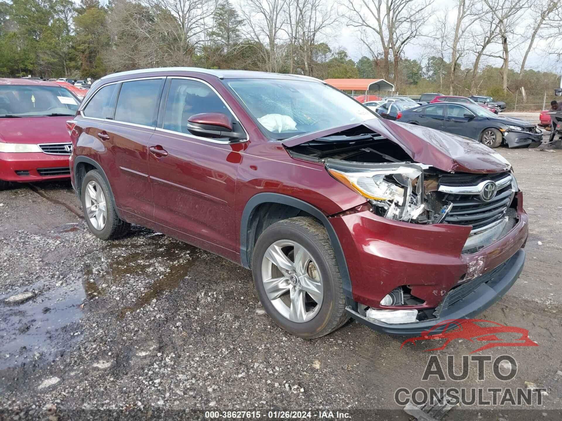 TOYOTA HIGHLANDER 2016 - 5TDYKRFH8GS123194