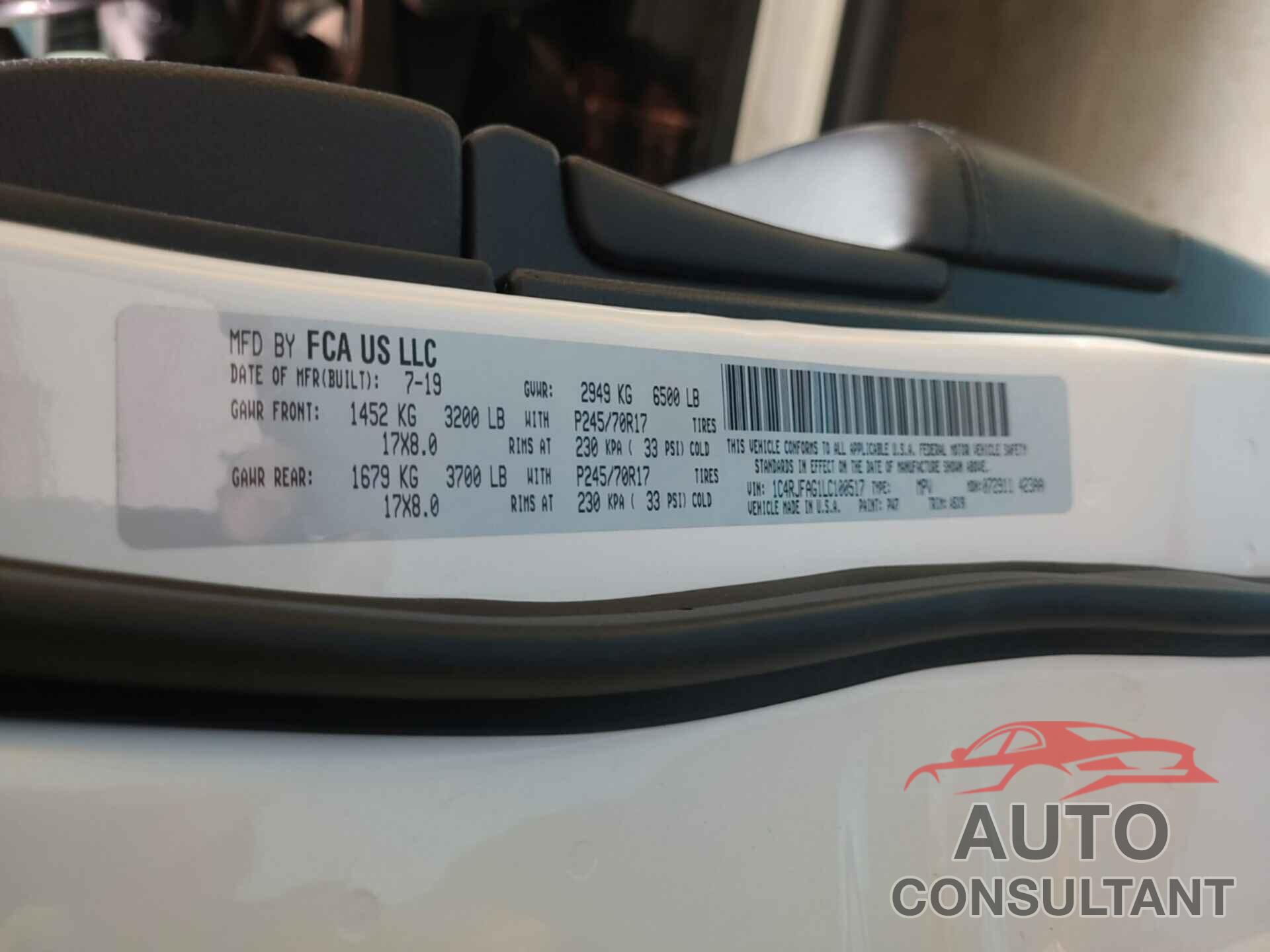 JEEP GRAND CHEROKEE 2020 - 1C4RJFAG1LC100517