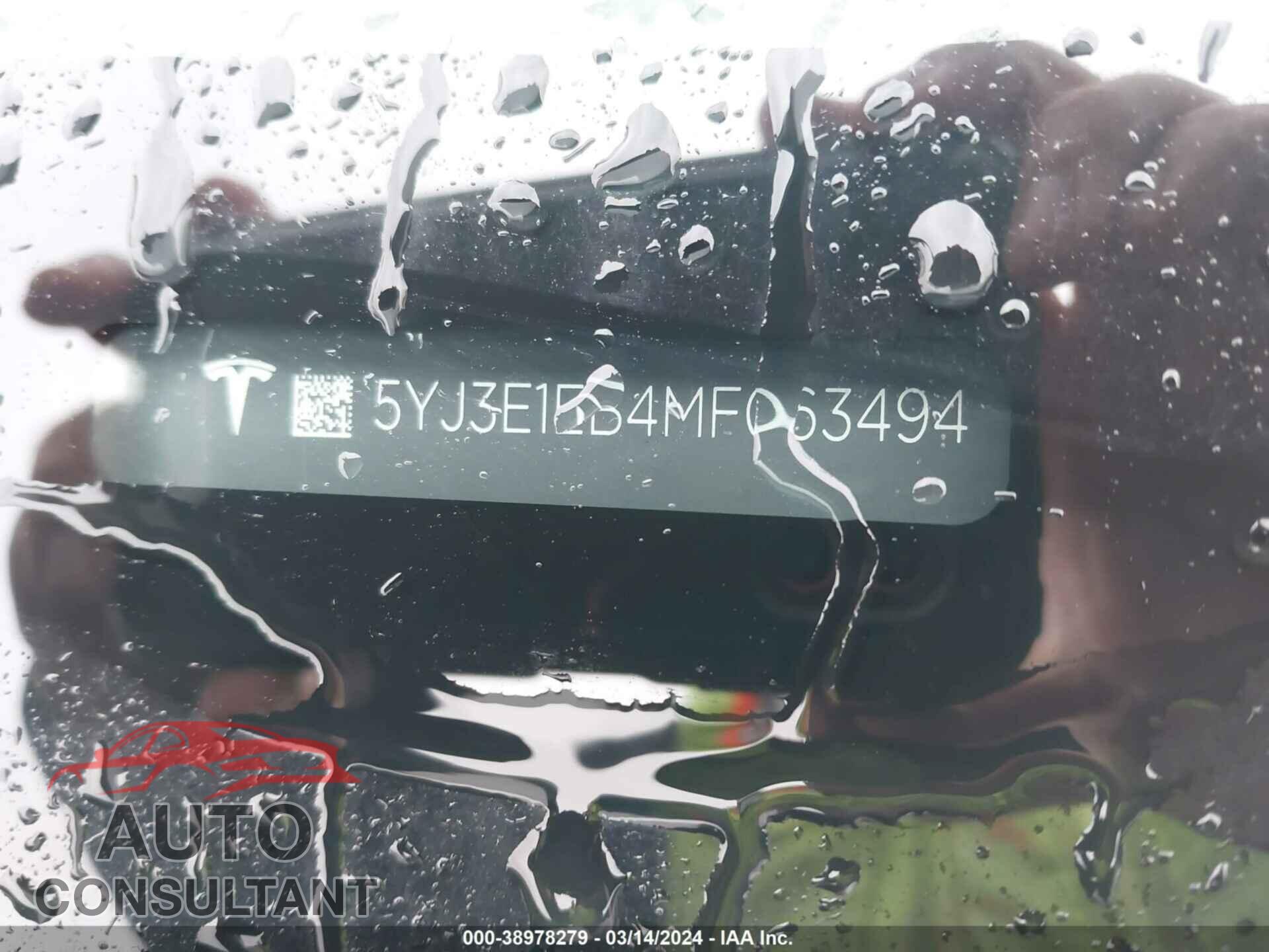 TESLA MODEL 3 2021 - 5YJ3E1EB4MF063494