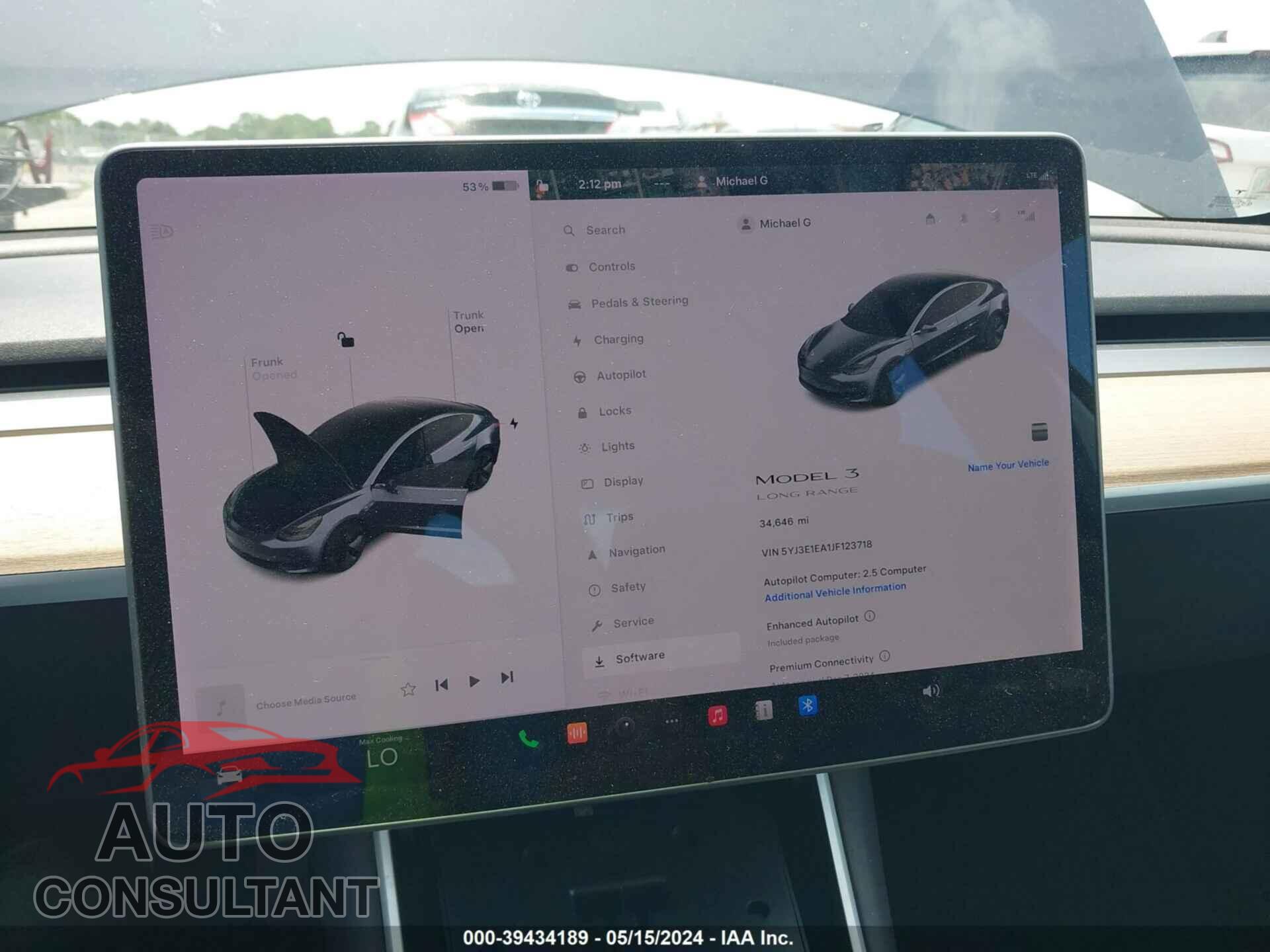 TESLA MODEL 3 2018 - 5YJ3E1EA1JF123718
