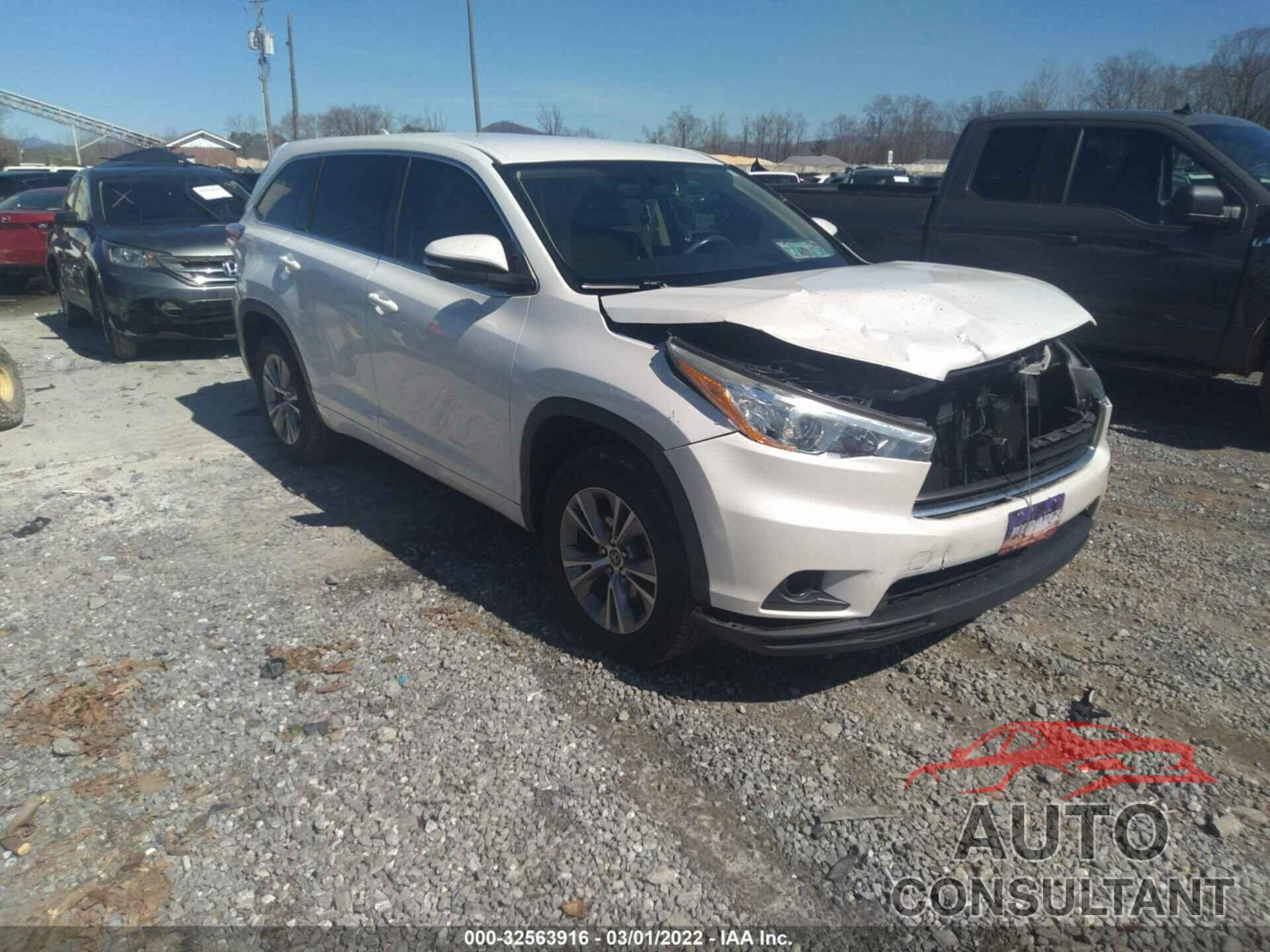 TOYOTA HIGHLANDER 2016 - 5TDZKRFH8GS173100