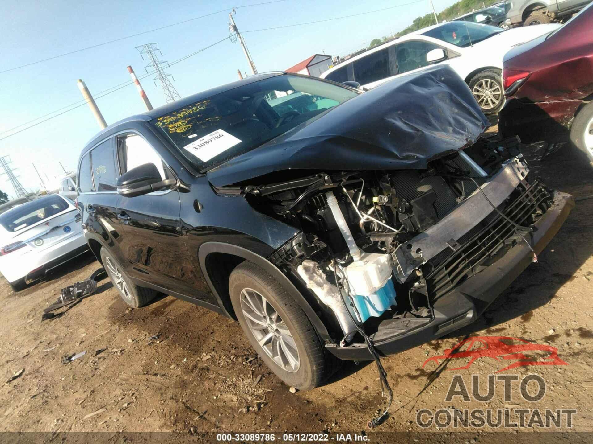 TOYOTA HIGHLANDER 2019 - 5TDKZRFH4KS571474