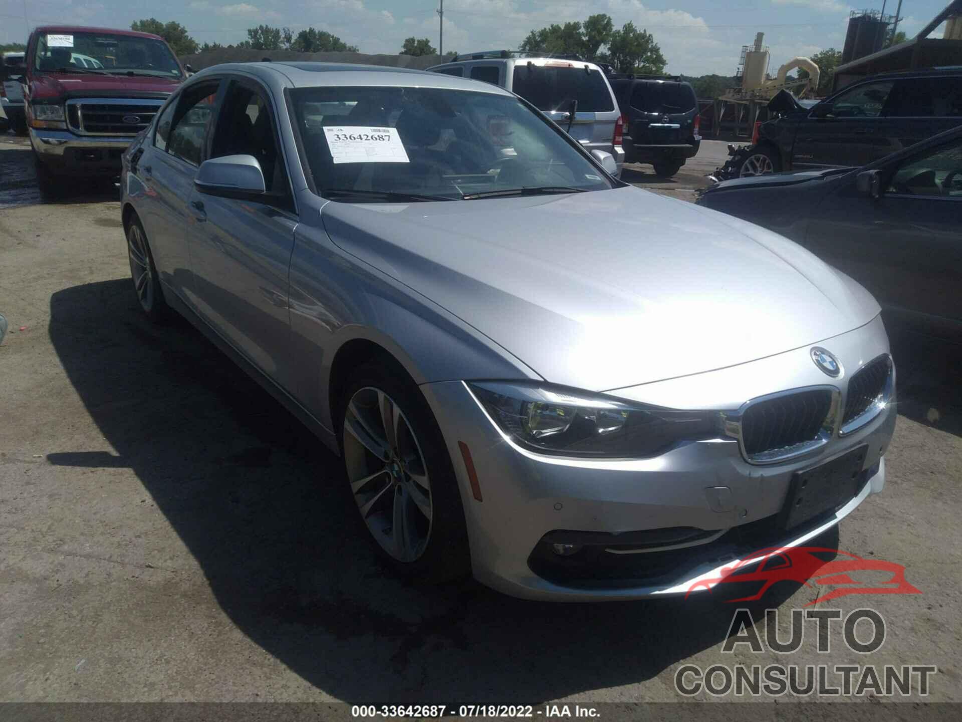 BMW 3 SERIES 2017 - WBA8B9G37HNU54727