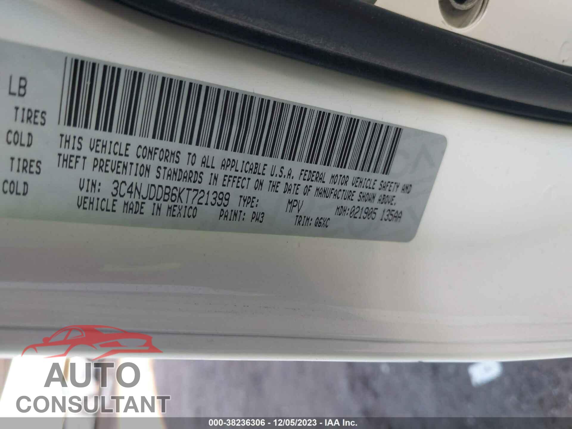 JEEP COMPASS 2019 - 3C4NJDDB6KT721399