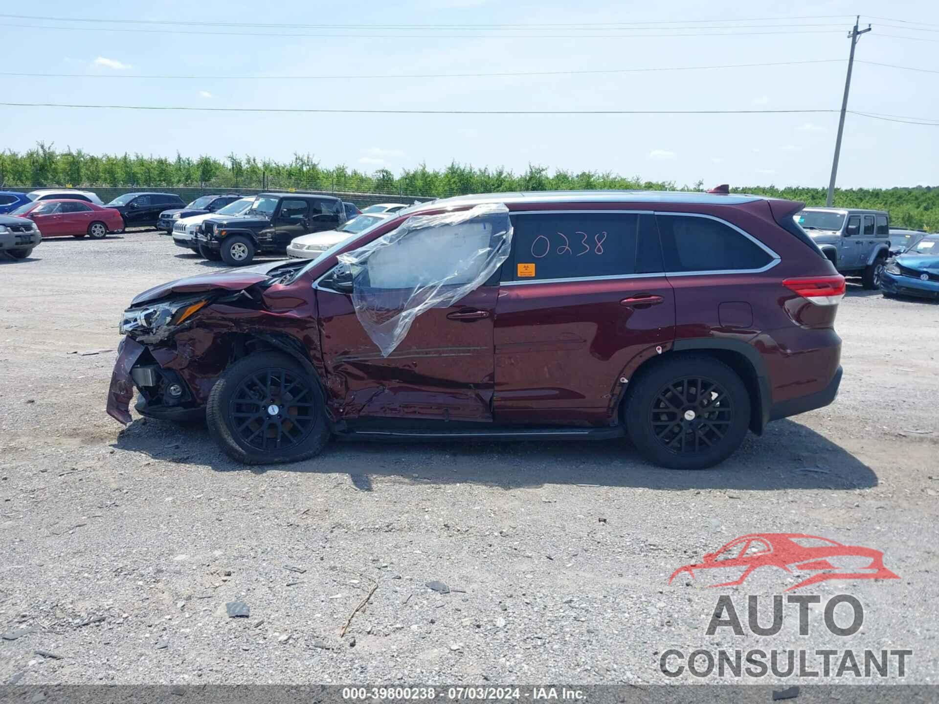 TOYOTA HIGHLANDER 2019 - 5TDDZRFH6KS925410