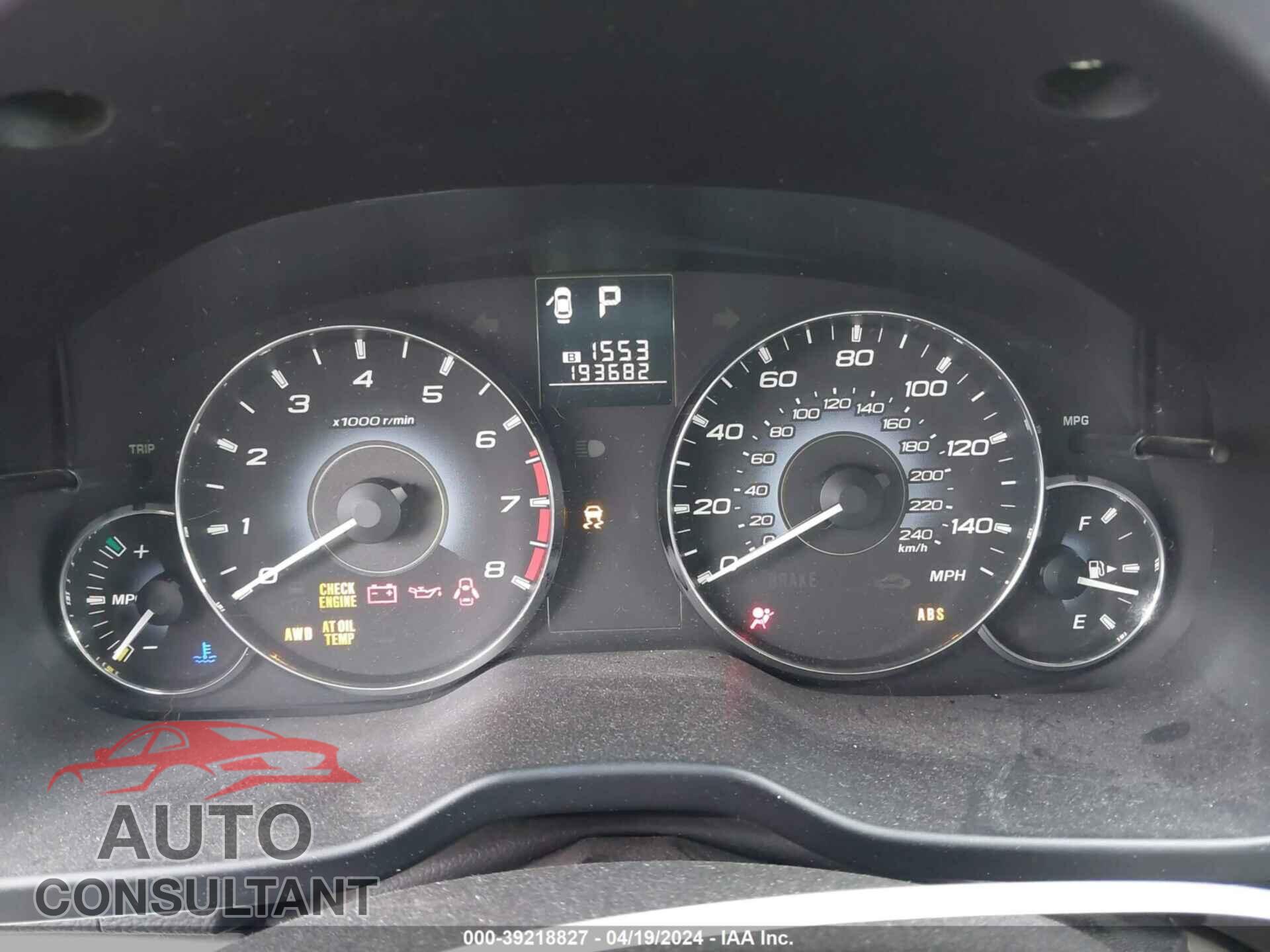 SUBARU OUTBACK 2010 - 4S4BRBCC4A3343633