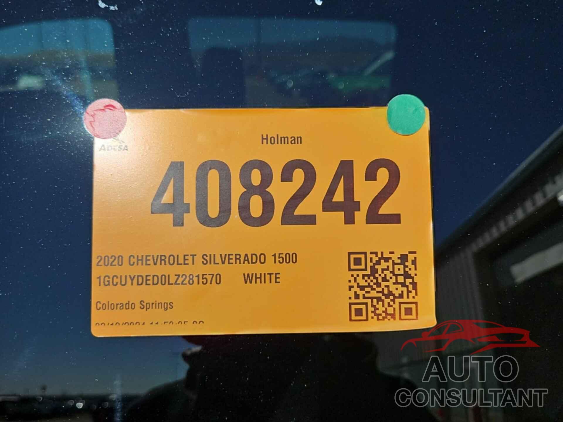 CHEVROLET SILVERADO 1500 2020 - 1GCUYDED0LZ281570