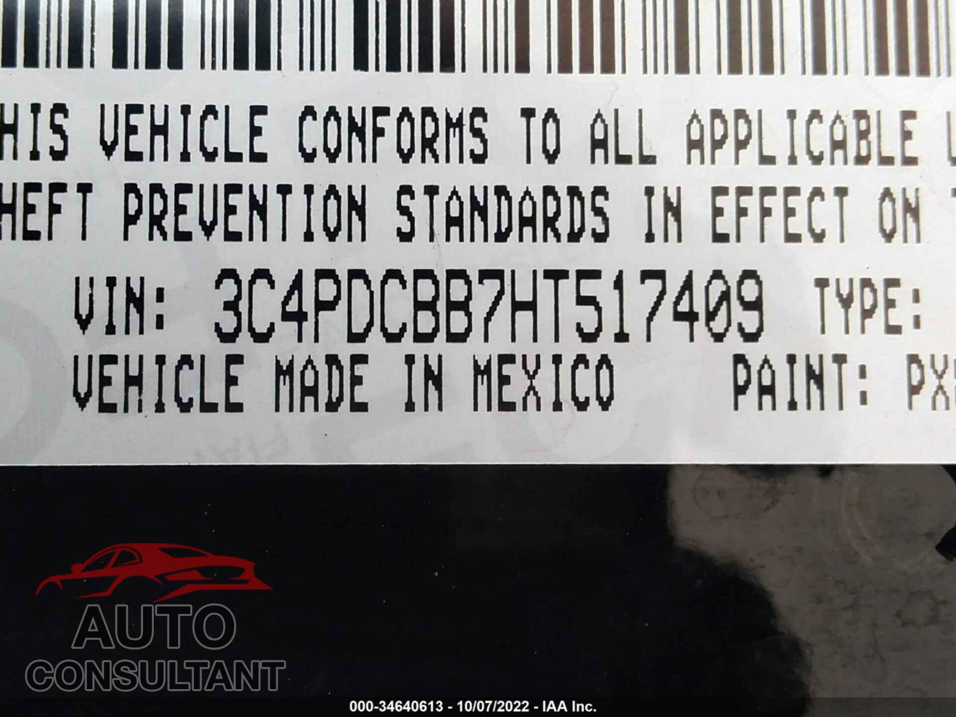 DODGE JOURNEY 2017 - 3C4PDCBB7HT517409