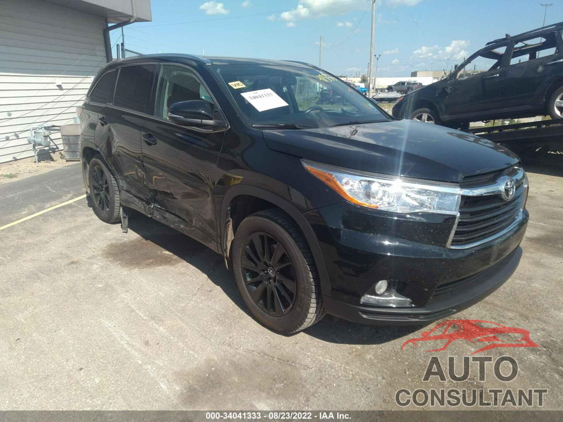 TOYOTA HIGHLANDER 2016 - 5TDDKRFH4GS324265