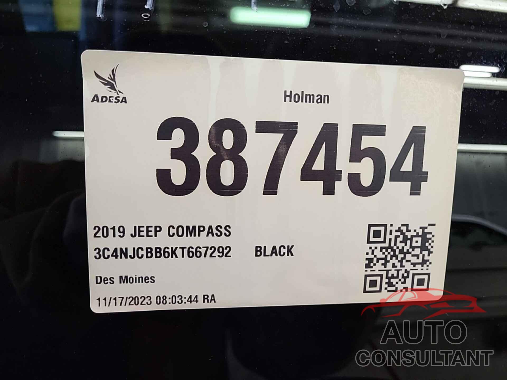 JEEP COMPASS 2019 - 3C4NJCBB6KT667292