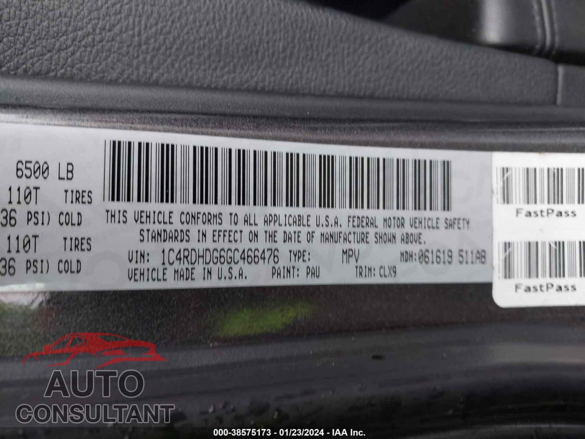 DODGE DURANGO 2016 - 1C4RDHDG6GC466476