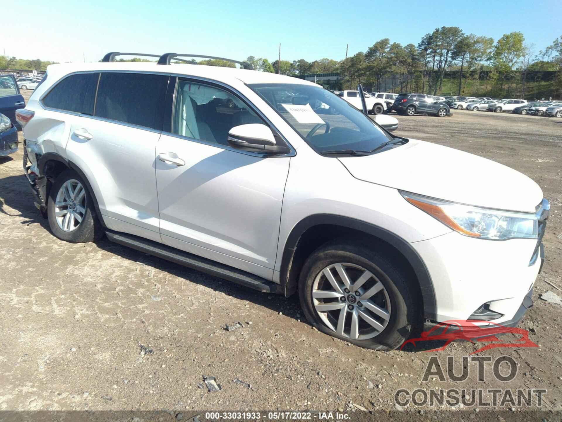 TOYOTA HIGHLANDER 2016 - 5TDBKRFH7GS339561