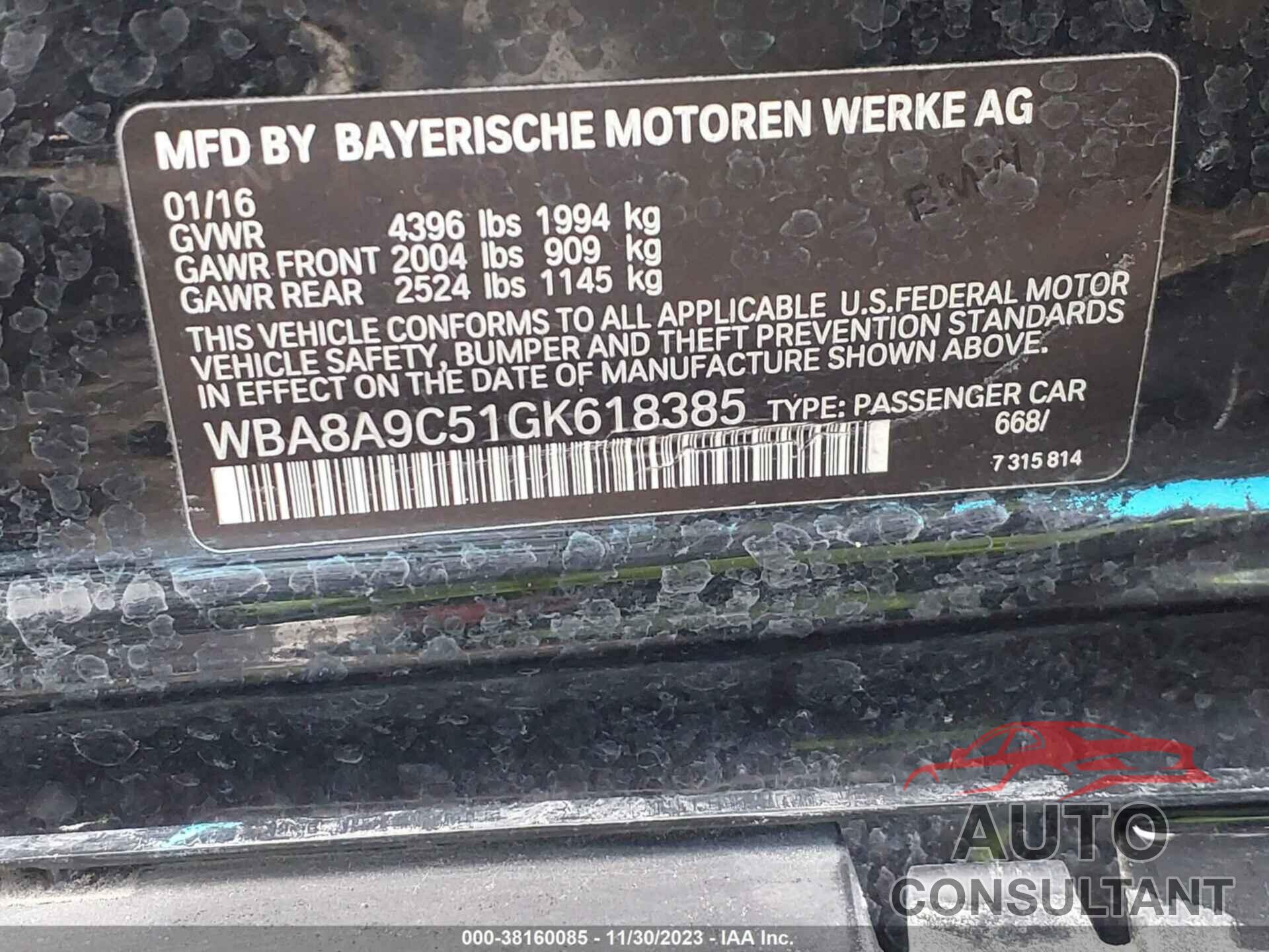 BMW 320I 2016 - WBA8A9C51GK618385