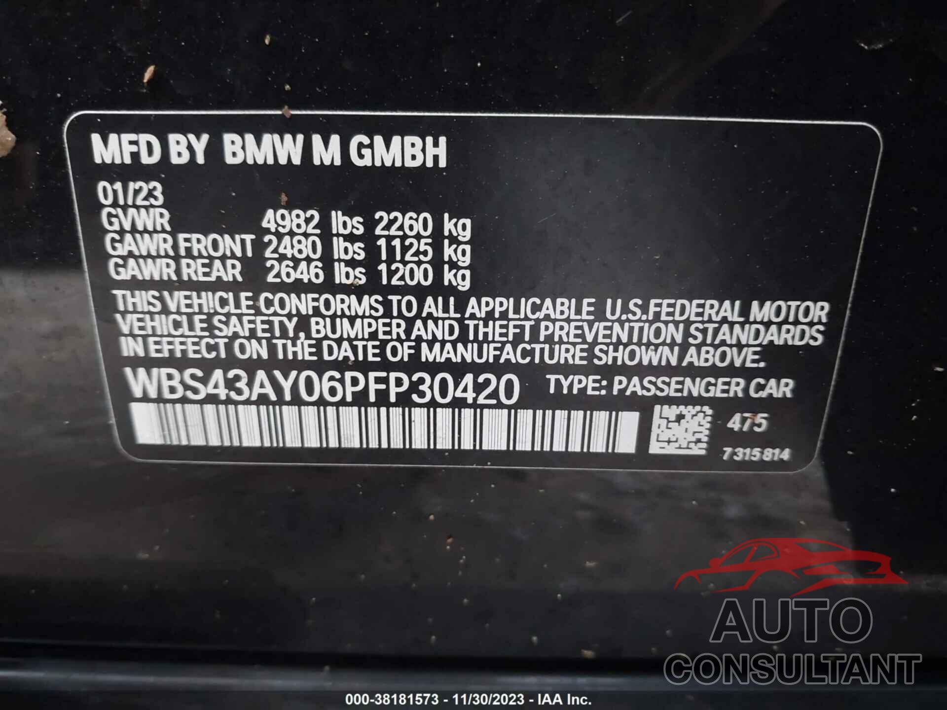 BMW M3 2023 - WBS43AY06PFP30420