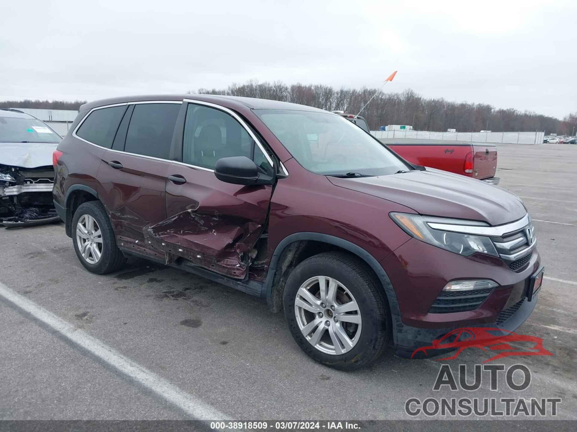 HONDA PILOT 2016 - 5FNYF5H17GB054077