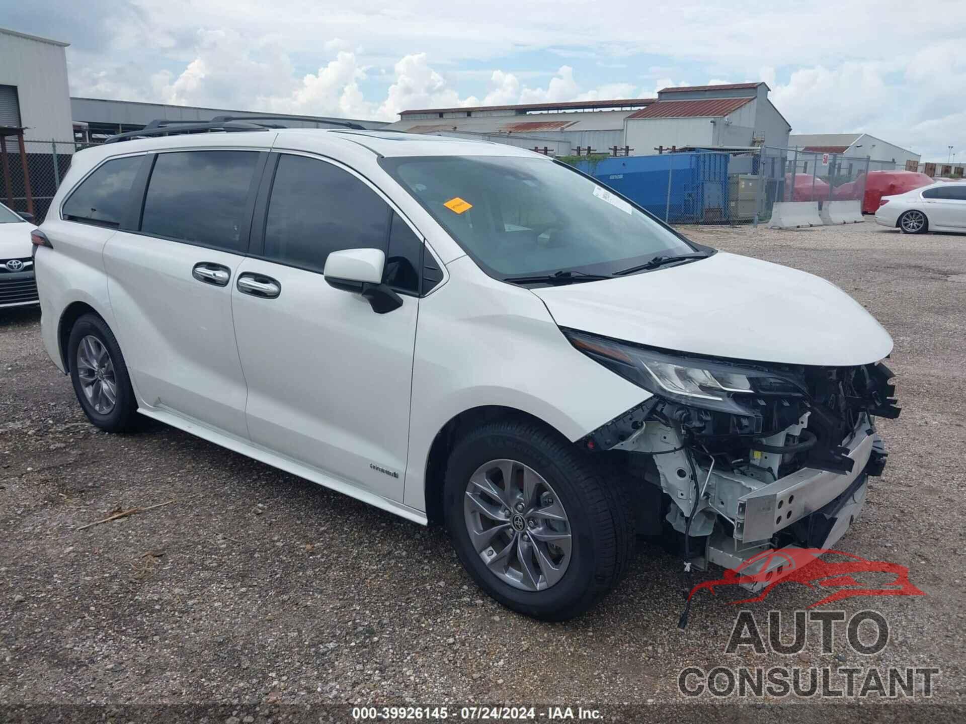 TOYOTA SIENNA 2021 - 5TDYRKEC5MS032386