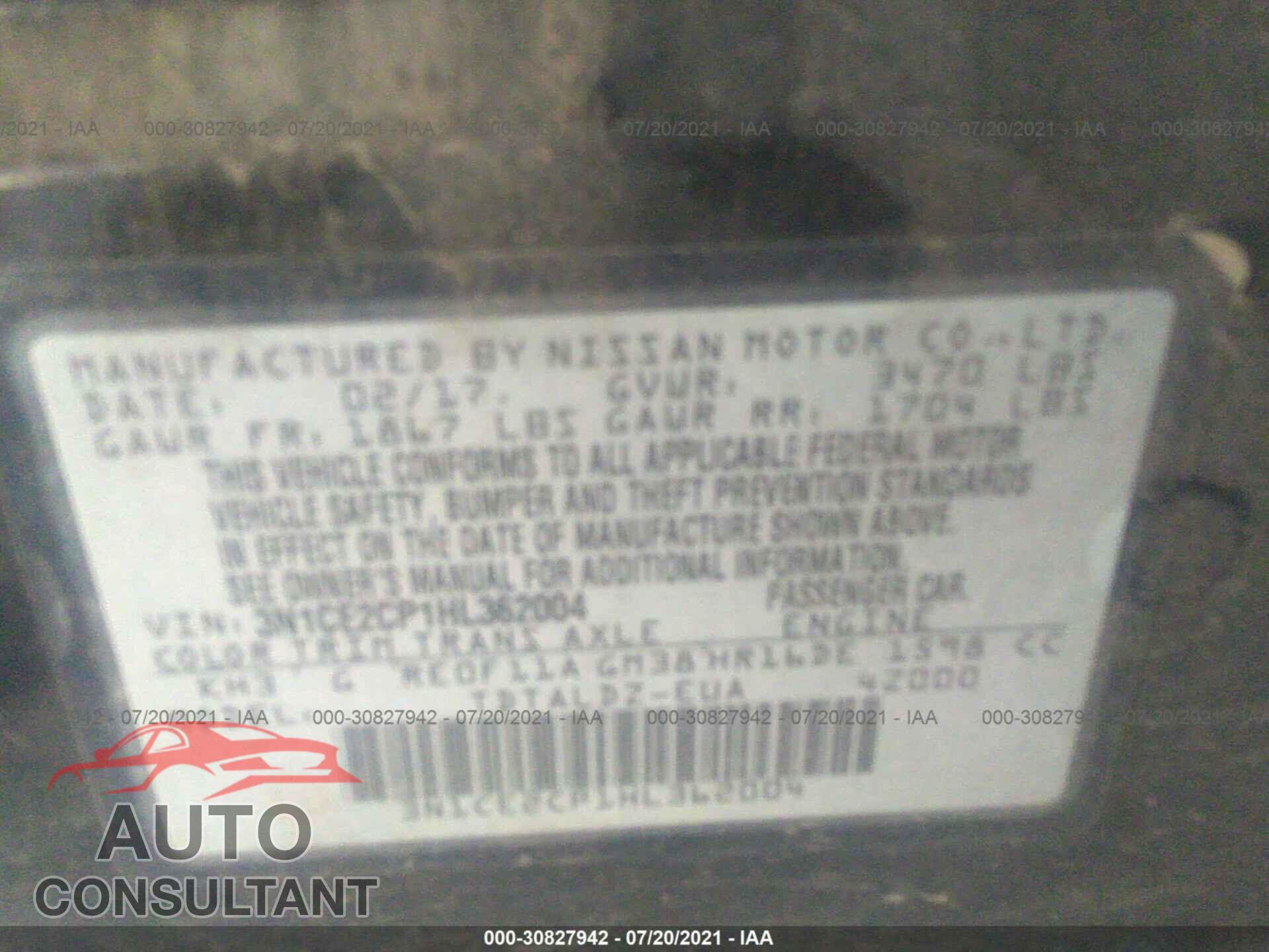 NISSAN VERSA NOTE 2017 - 3N1CE2CP1HL362004