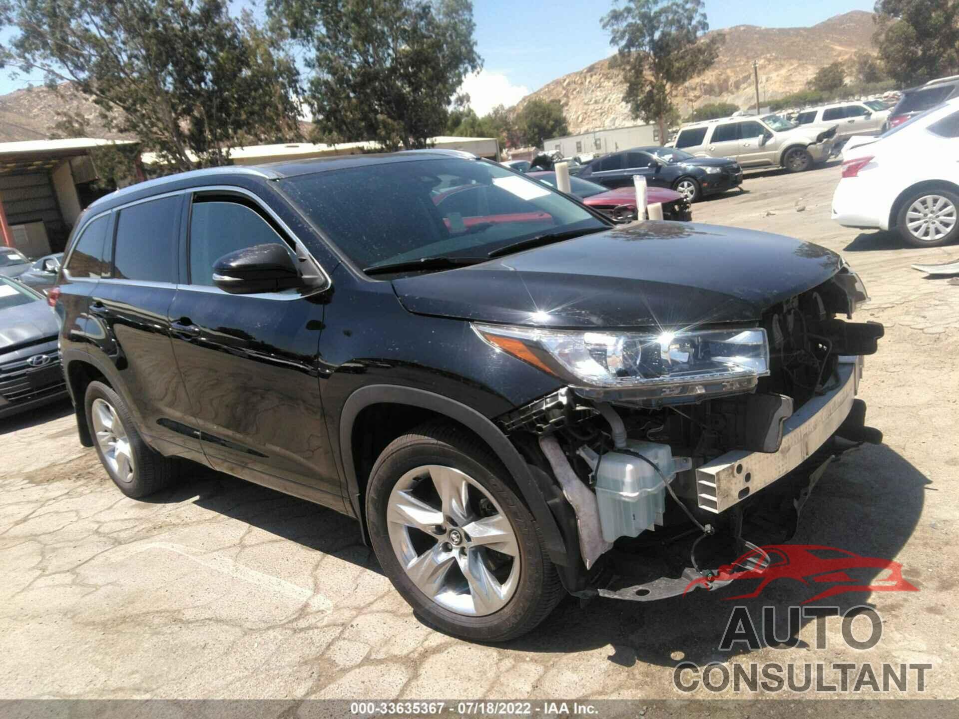 TOYOTA HIGHLANDER 2017 - 5TDYZRFH6HS224862