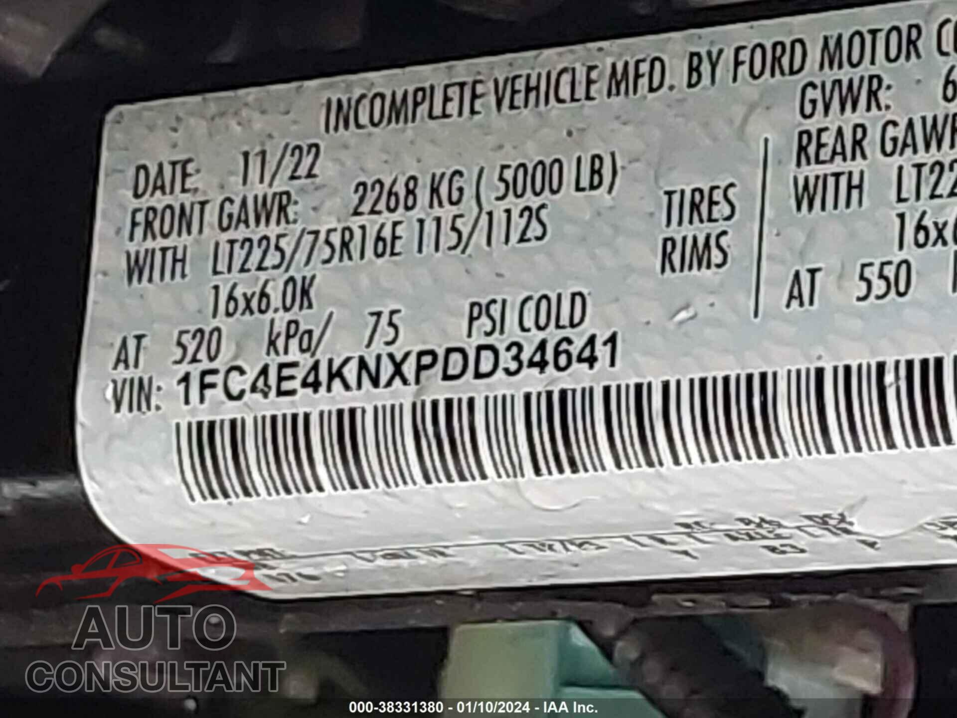 FORD E-450 STRIPPED 2023 - 1FC4E4KNXPDD34641