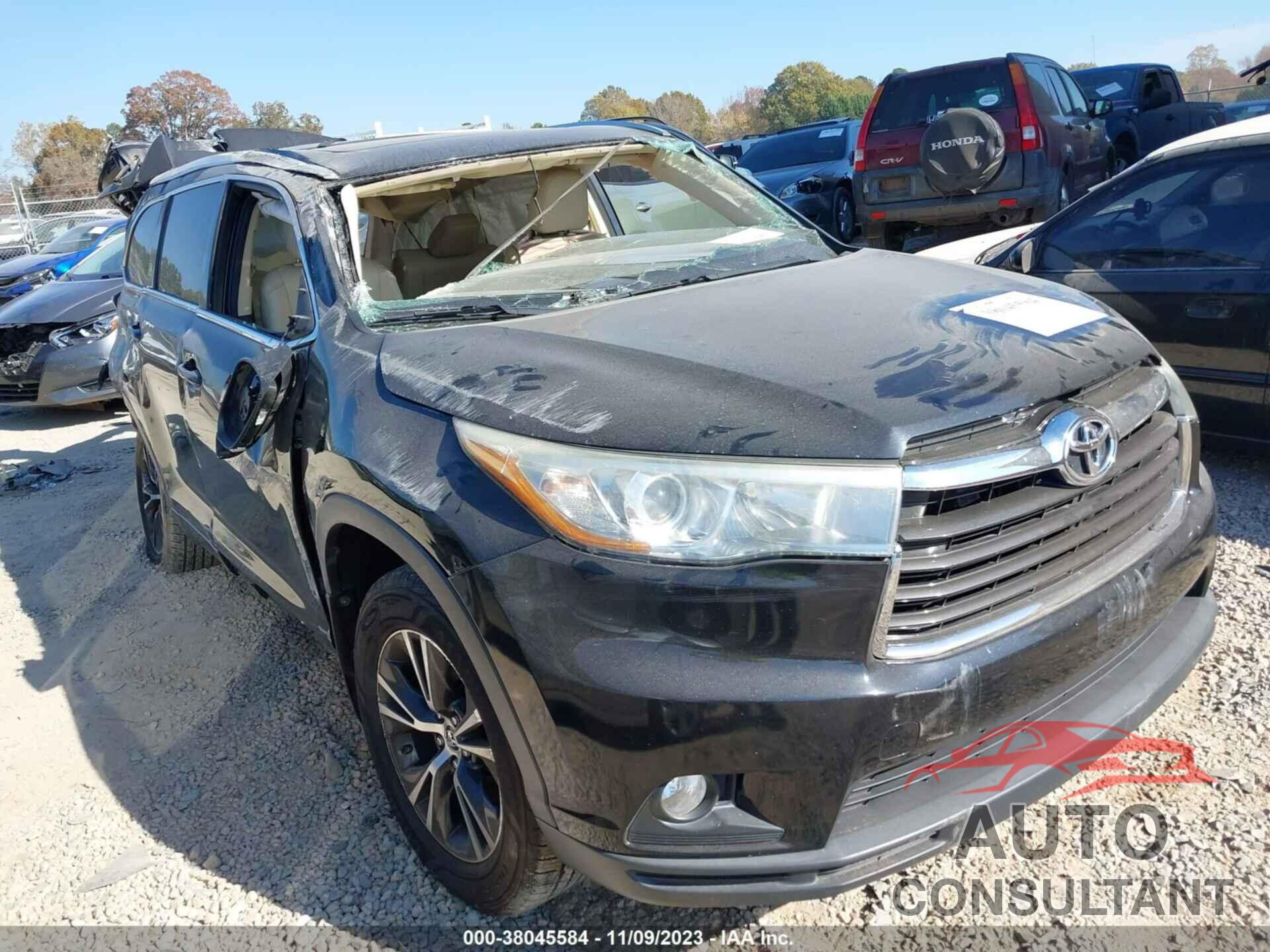 TOYOTA HIGHLANDER 2016 - 5TDJKRFH8GS242008