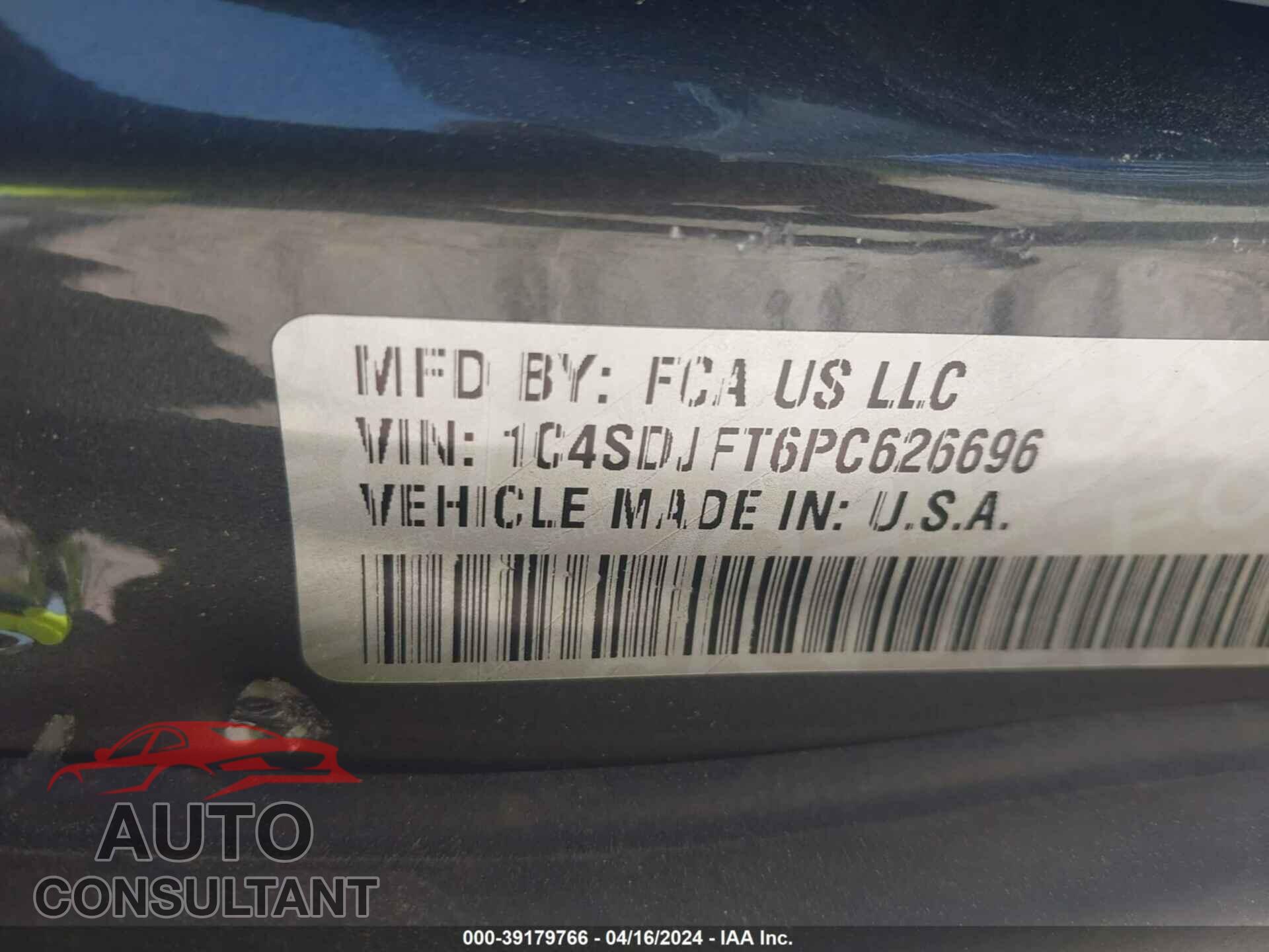DODGE DURANGO 2023 - 1C4SDJFT6PC626696