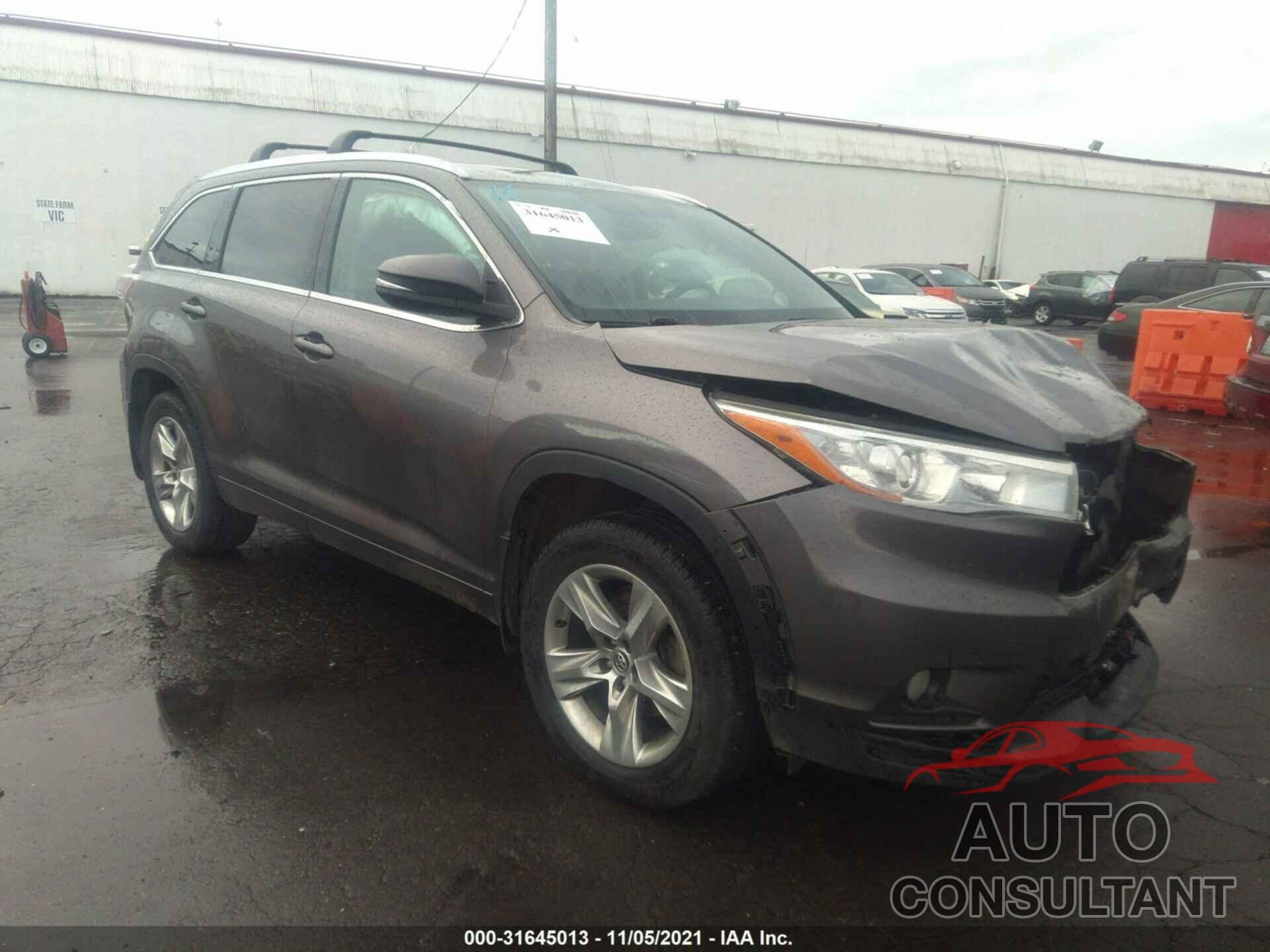 TOYOTA HIGHLANDER 2016 - 5TDJKRFH9GS265801