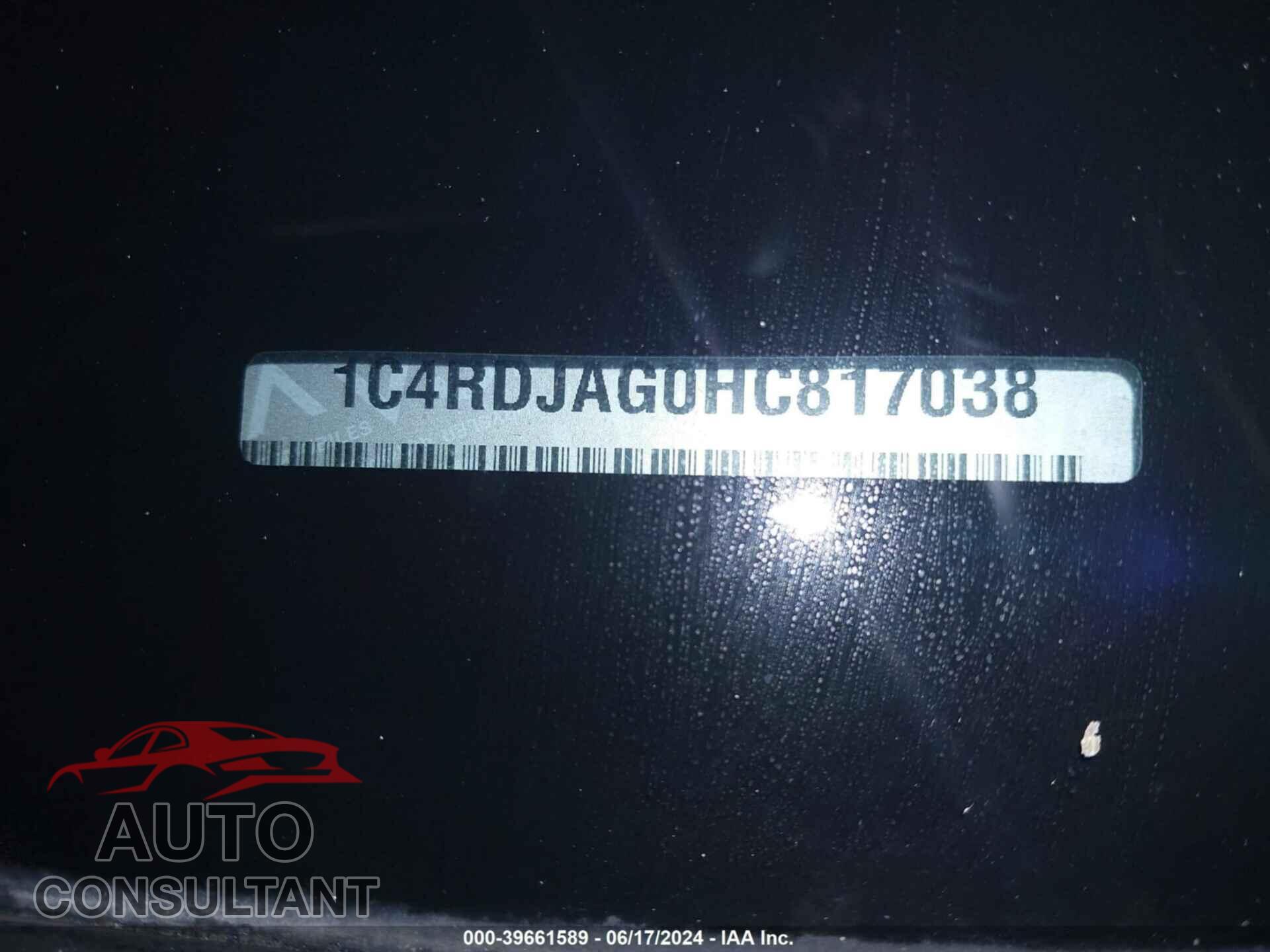 DODGE DURANGO 2017 - 1C4RDJAG0HC817038