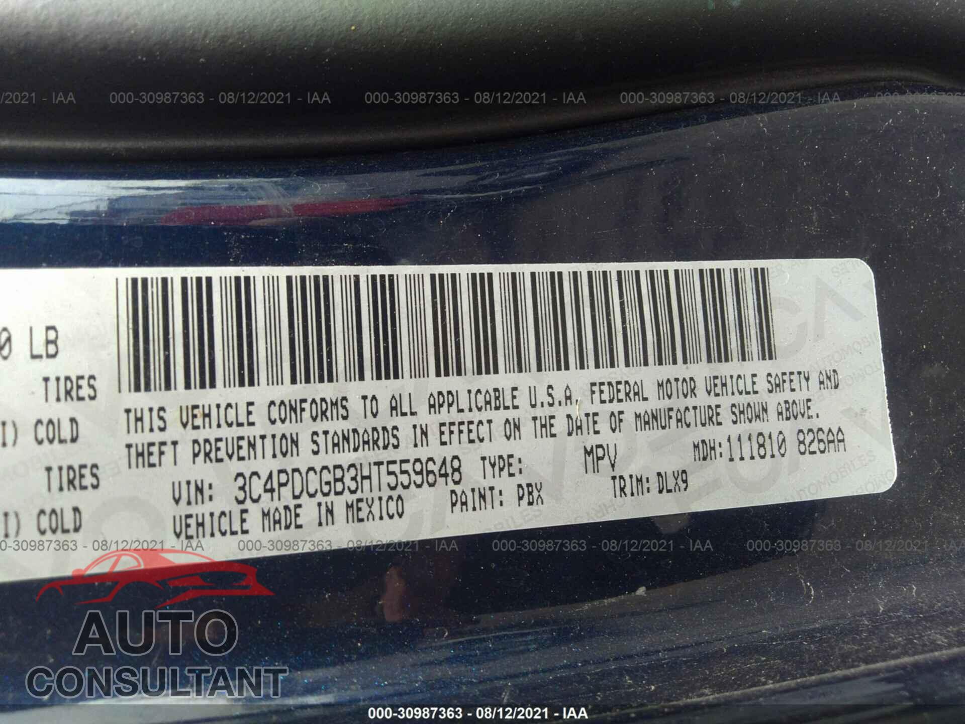 DODGE JOURNEY 2017 - 3C4PDCGB3HT559648