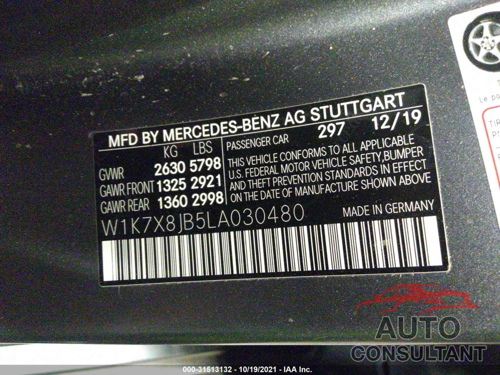 MERCEDES-BENZ AMG GT 2020 - W1K7X8JB5LA030480