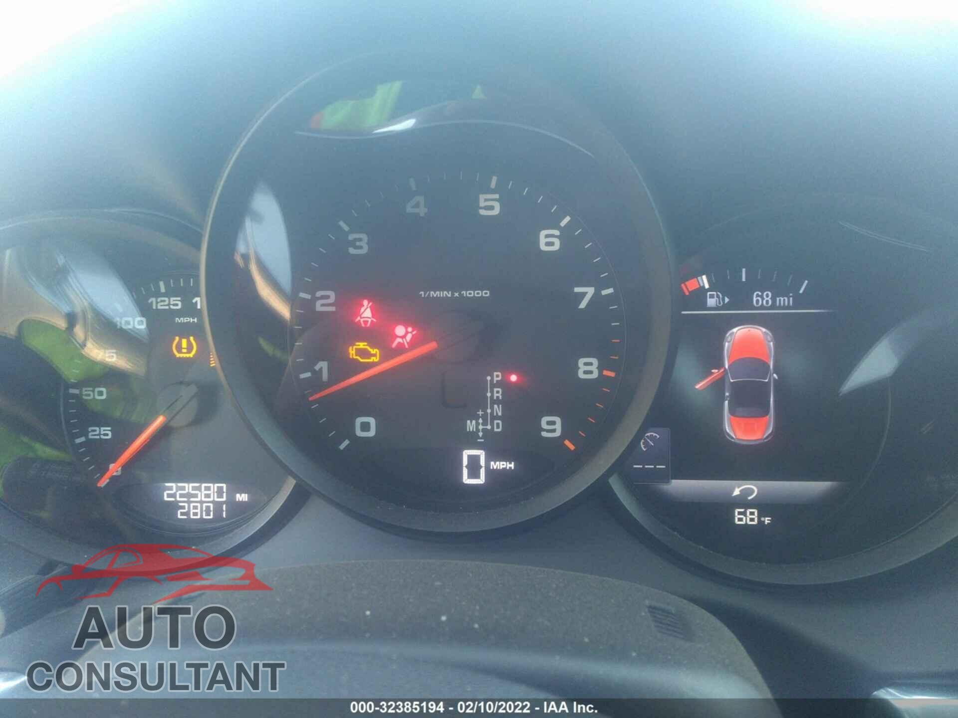 PORSCHE BOXSTER 2016 - WP0CA2A81GS120334